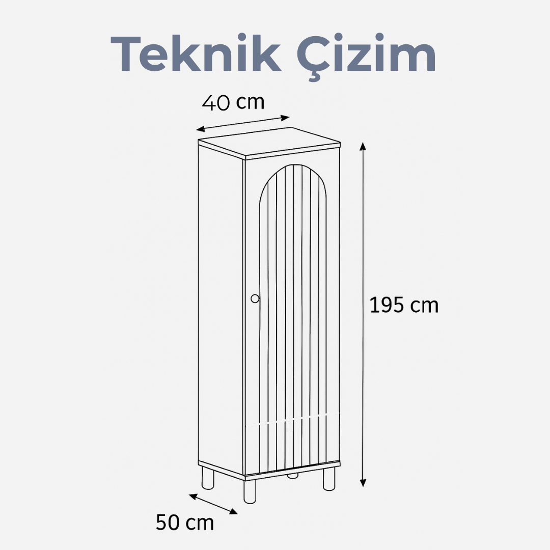 Lidya Tek K Dolap  - Beyaz
