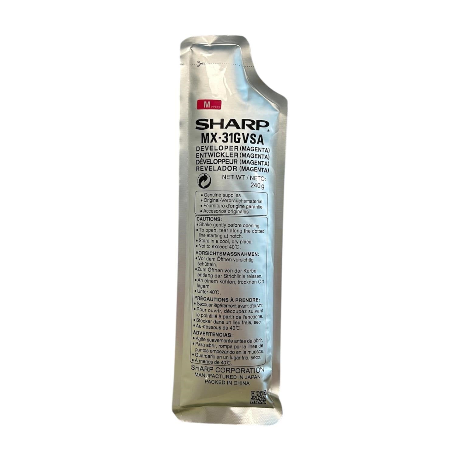 Sharp MX-25GV, MX-27GV, MX-31GV, MX-51GV Series Orijinal Magenta Developer 240g.