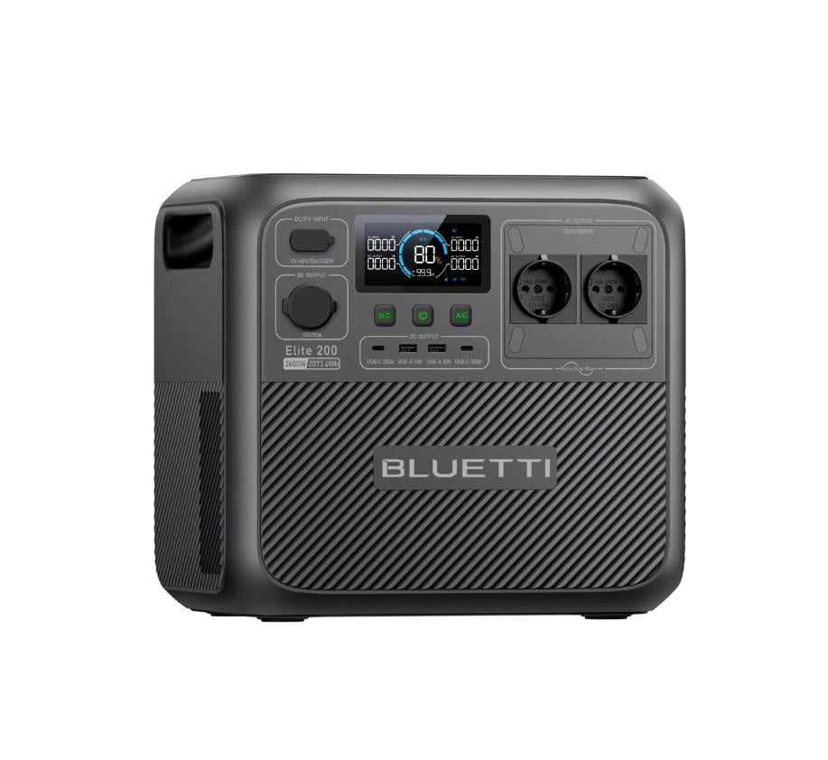 BLUETTI Elite 200 V2 Taşınabilir Güç İstasyonu – 2073.6Wh LiFePO₄ Batarya, 2600W Saf Sinüs İnverter