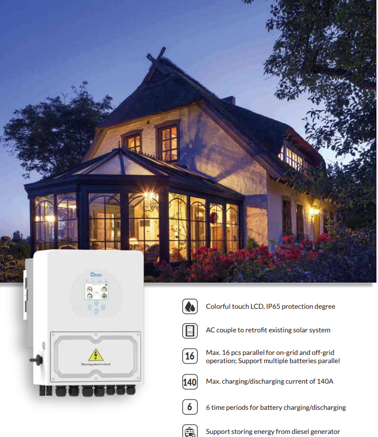 Deye 5kw hibrit Hybrid Monofaz inverter