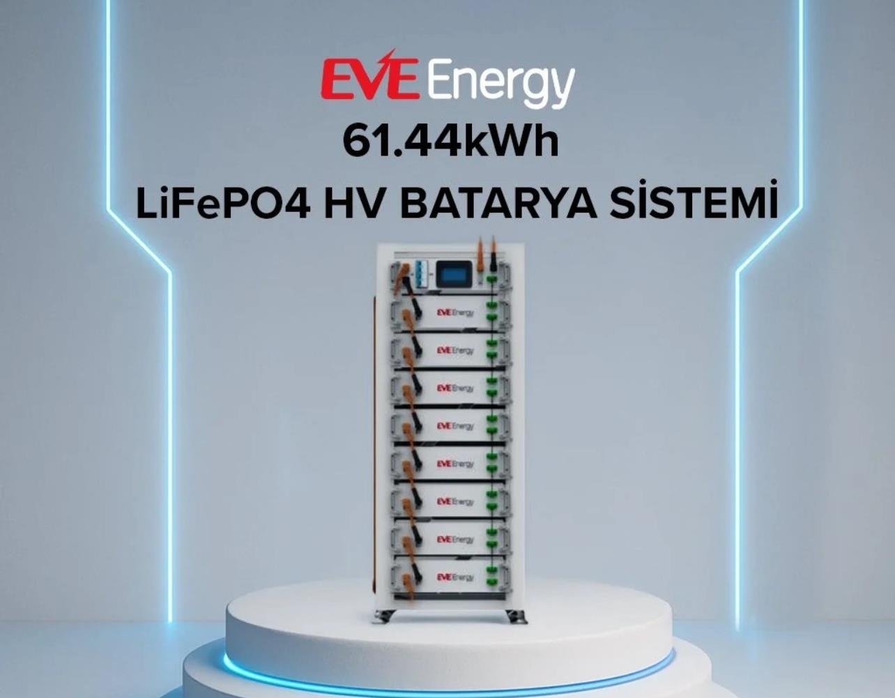 EVE 61.44kWh LiFePO4 HV yüksek voltaj lityum batarya sistemi – endüstriyel enerji depolama çözümü