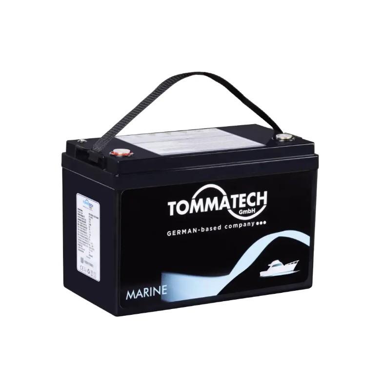 TommaTech Marine ABS Kasa 12.8V 100Ah LiFePO4 batarya – marin kullanım için ideal
