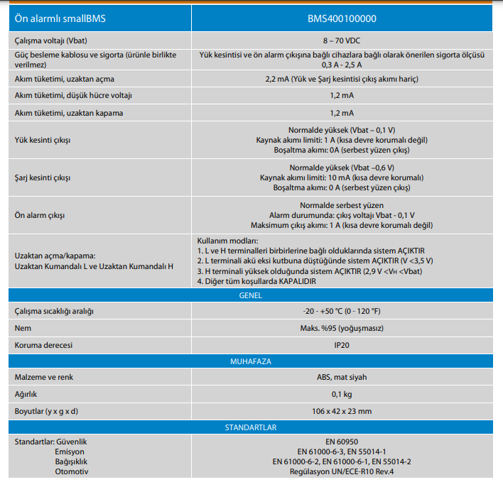 Victron Energy Ön Alarmlı smallBMS