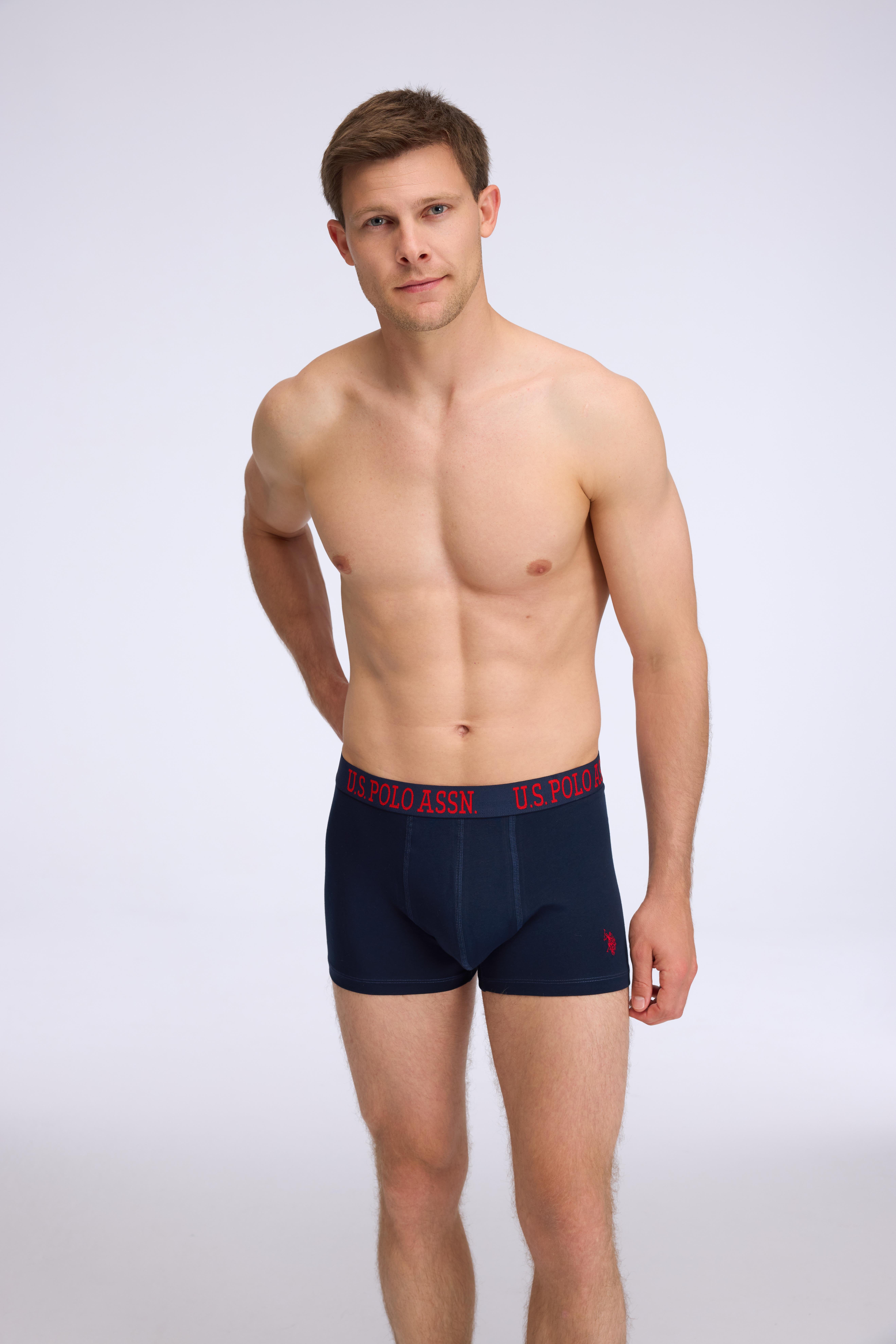  Erkek Lacivert - Kırmızı - Baskılı 3 lü Boxer  - US.01.80582 552