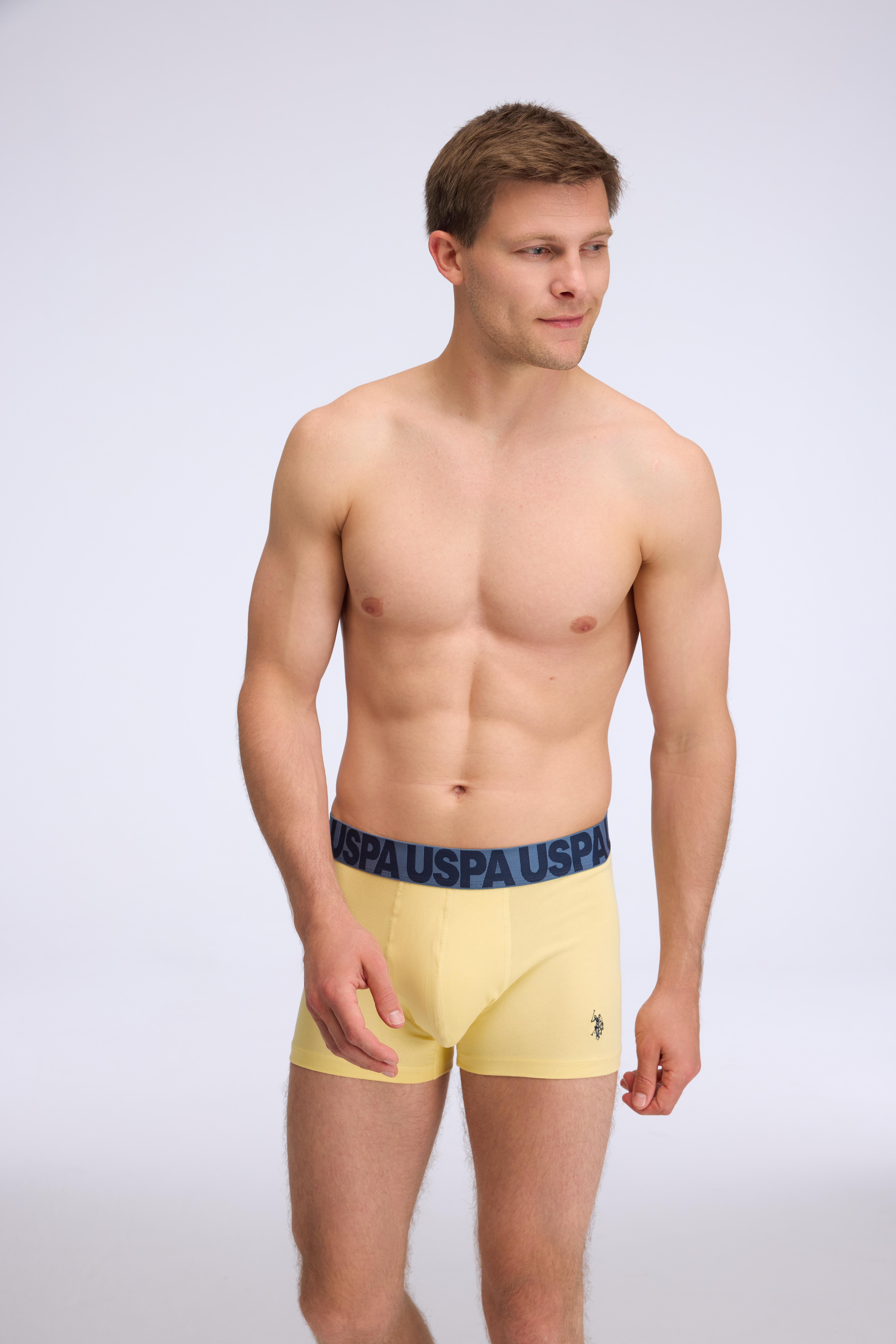  Erkek Lacivert - Saks - Sarı 3 lü Boxer  - US.01.80587 484