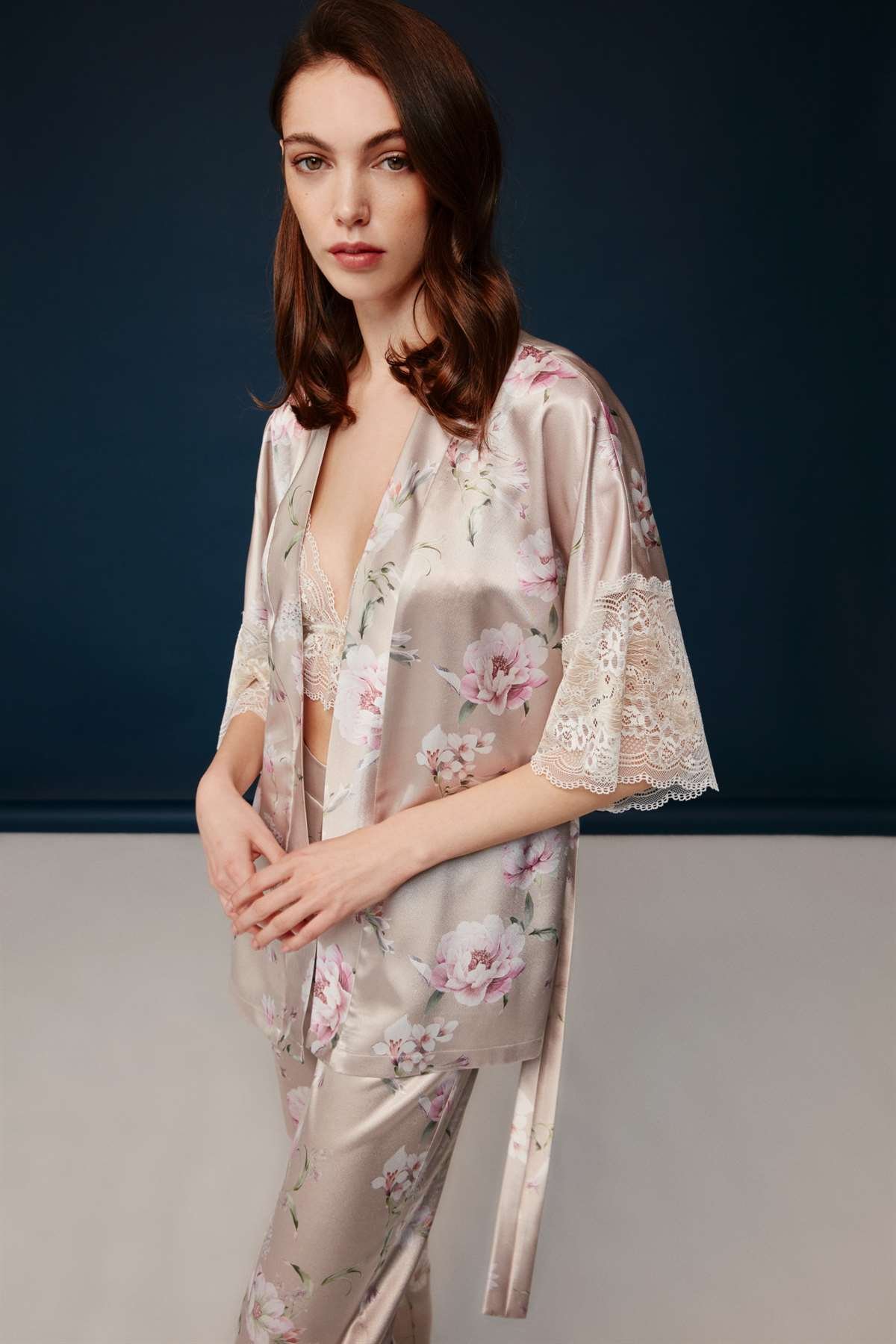 Bonnie&Clyde - Kadın Baskılı Saten 3 lü Takımı  - B&C.01.30029.23Y 548