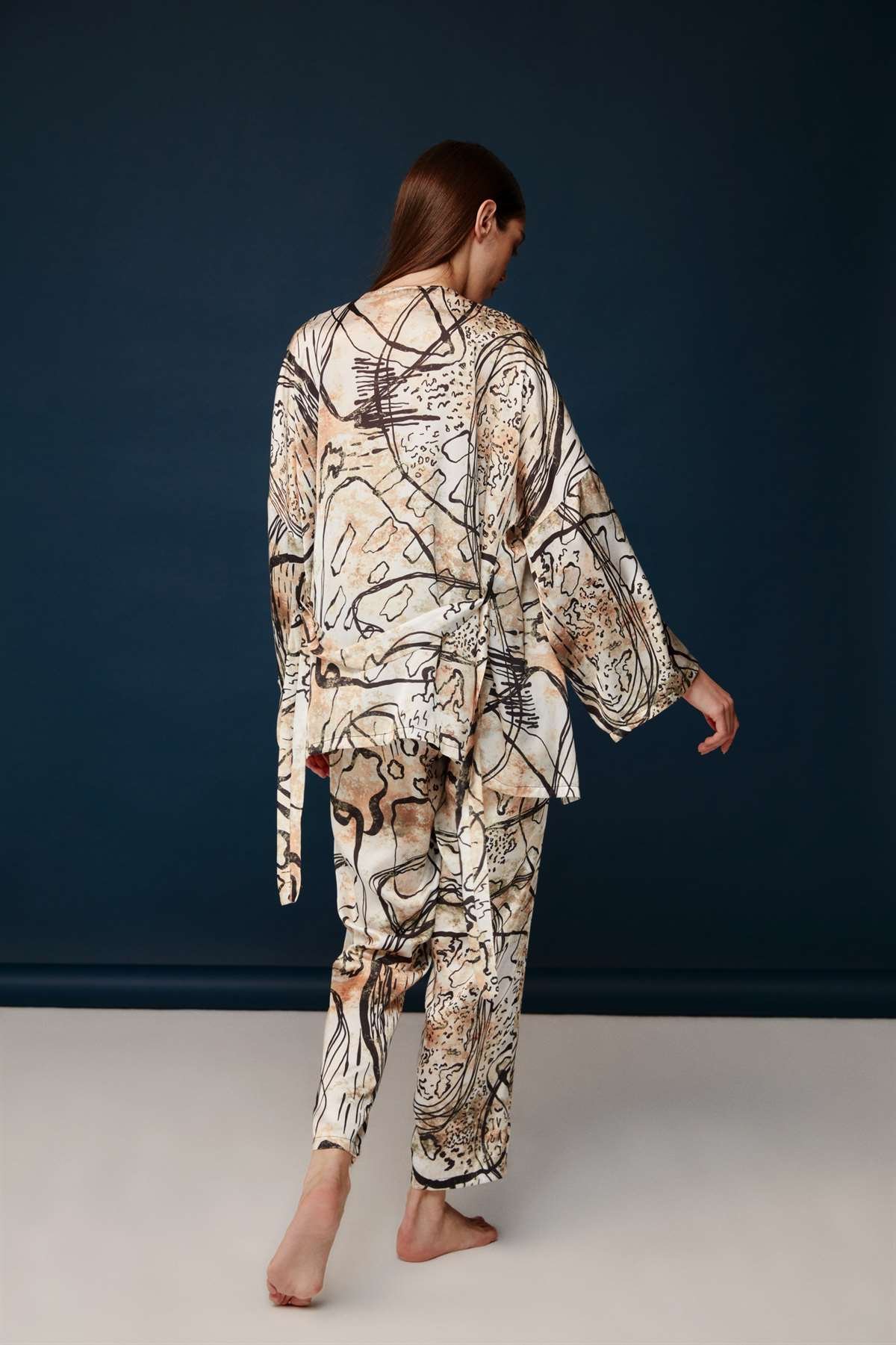 Bonnie&Clyde - Kadın Baskılı Saten 3 lü Takımı  - B&C.01.30021.23Y 548