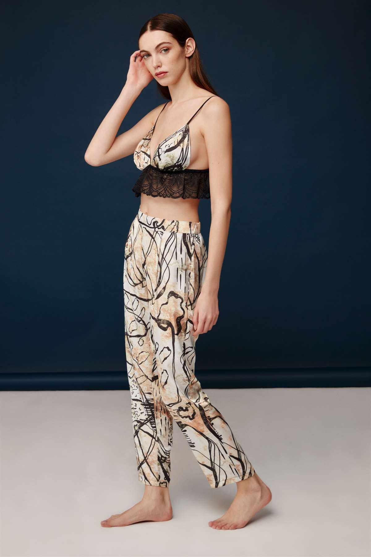 Bonnie&Clyde - Kadın Baskılı Saten 3 lü Takımı  - B&C.01.30021.23Y 548