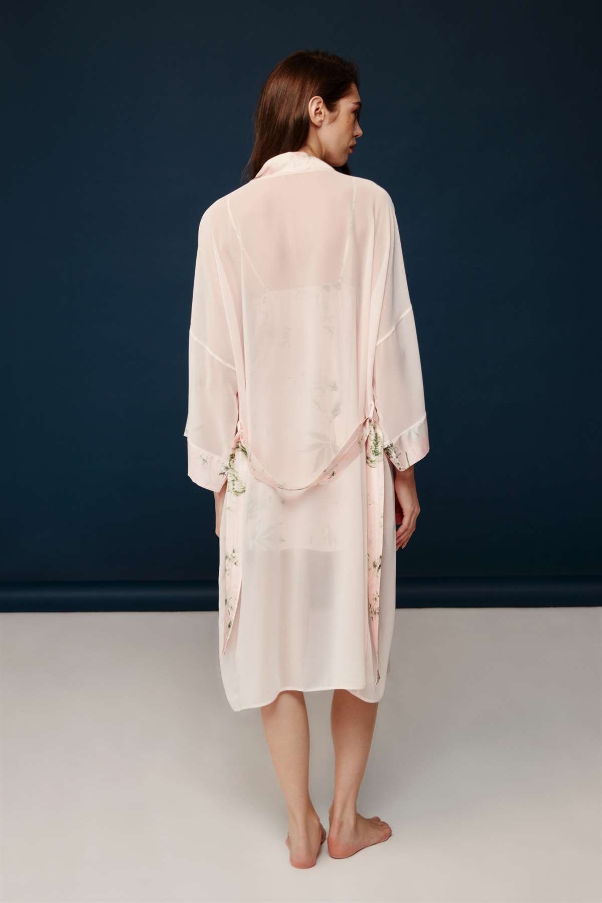 Bonnie&Clyde - Kadın Baskılı Saten Gecelik Sabahlık Takımı  - B&C.01.30019.23Y 548