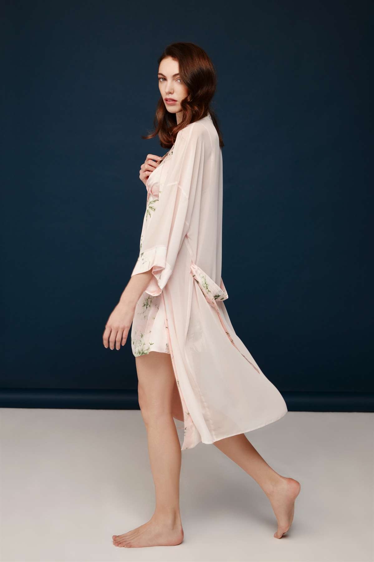 Bonnie&Clyde - Kadın Baskılı Saten Gecelik Sabahlık Takımı  - B&C.01.30019.23Y 548