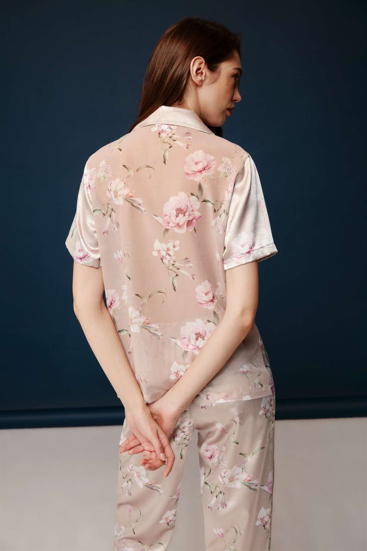 Bonnie&Clyde - Kadın Baskılı Saten Pijama Takımı  - B&C.01.30030.23Y 548