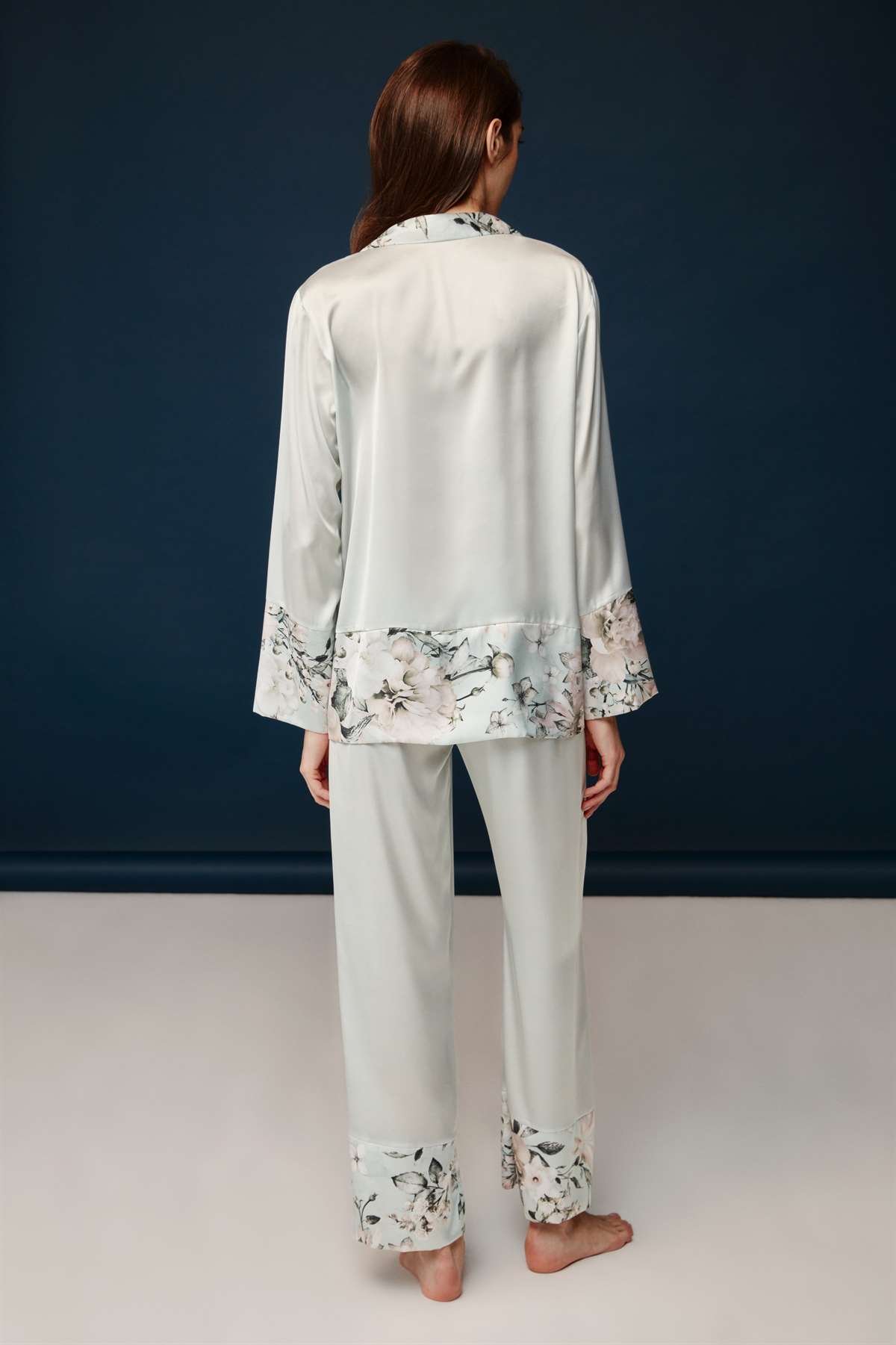 Bonnie&Clyde - Kadın Baskılı Saten Pijama Takımı  - B&C.01.30025.23Y 548