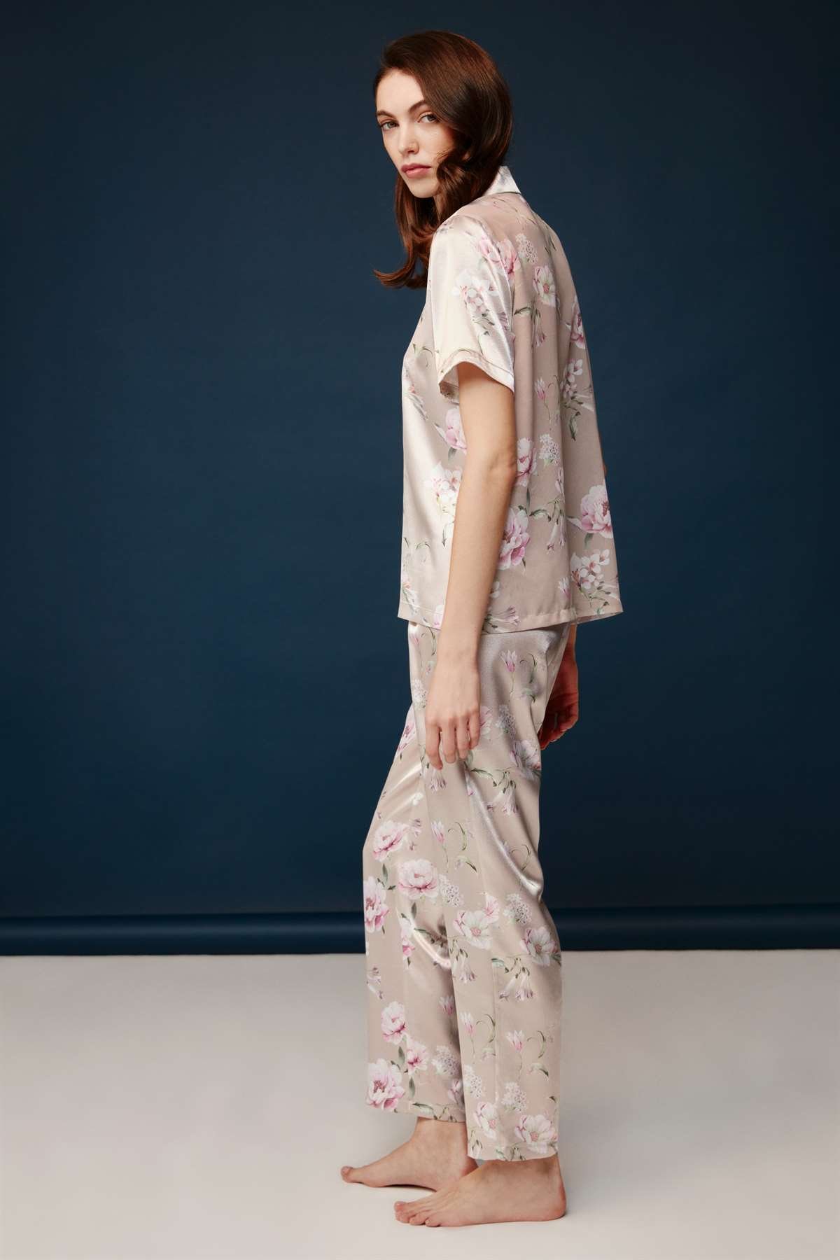 Bonnie&Clyde - Kadın Baskılı Saten Pijama Takımı  - B&C.01.30030.23Y 548