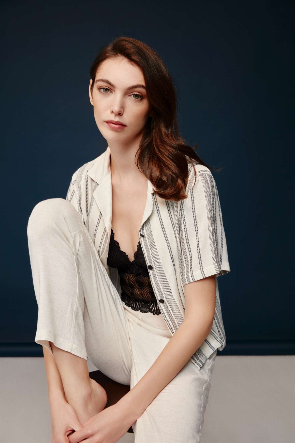 Bonnie&Clyde - Kadın Ekru Viskon 3 lü Pijama Takımı  - B&C.01.30003.23Y 221