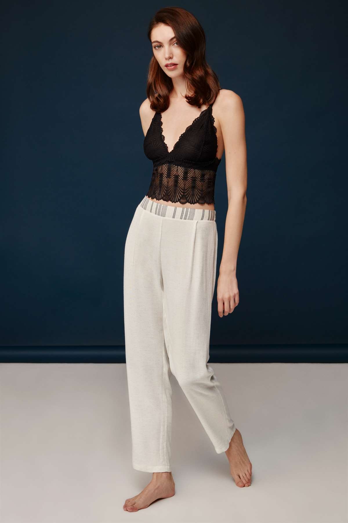 Bonnie&Clyde - Kadın Ekru Viskon 3 lü Pijama Takımı  - B&C.01.30003.23Y 221