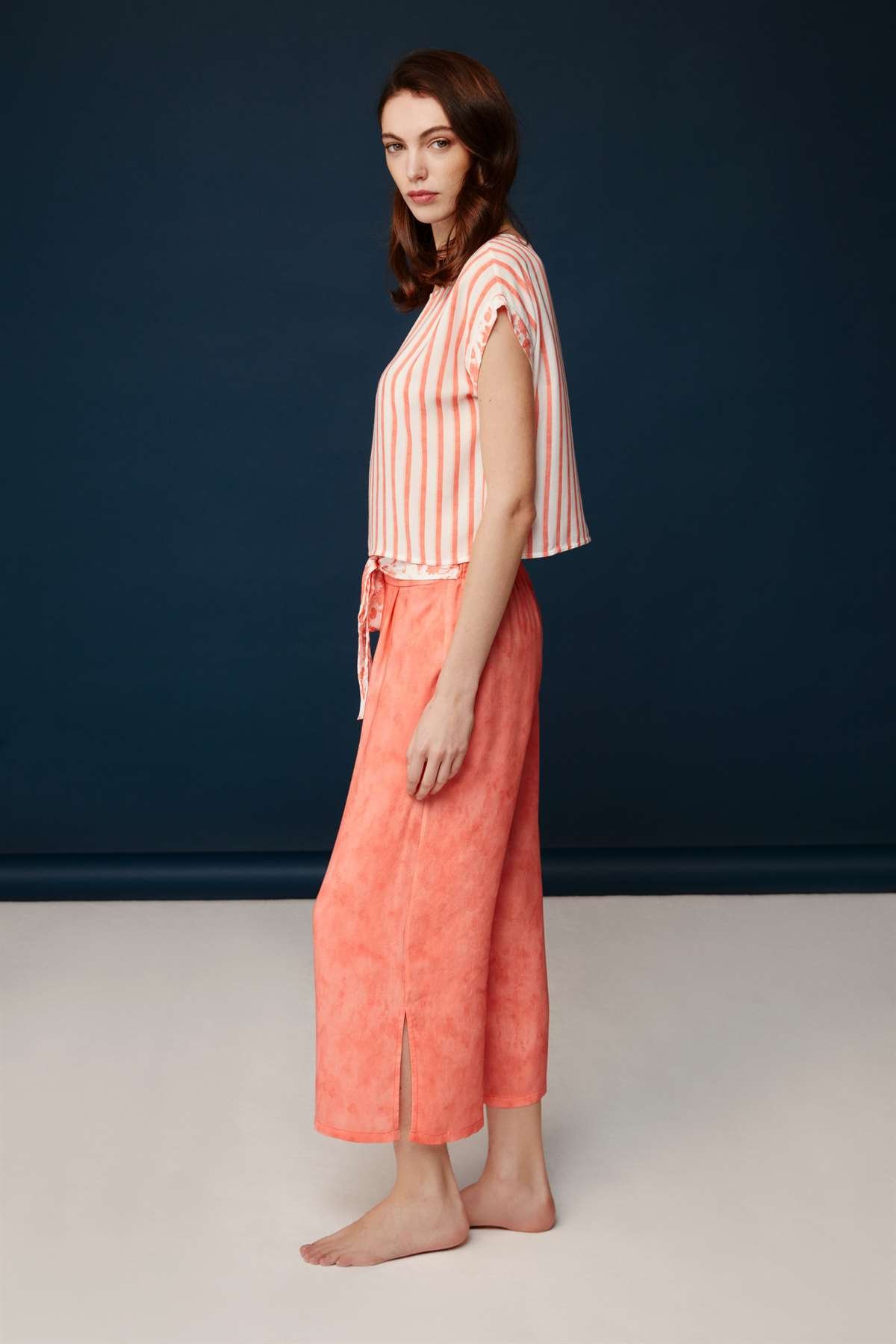 Bonnie&Clyde - Kadın Somon Viskon Pijama Takımı  - B&C.01.30006.23Y 303