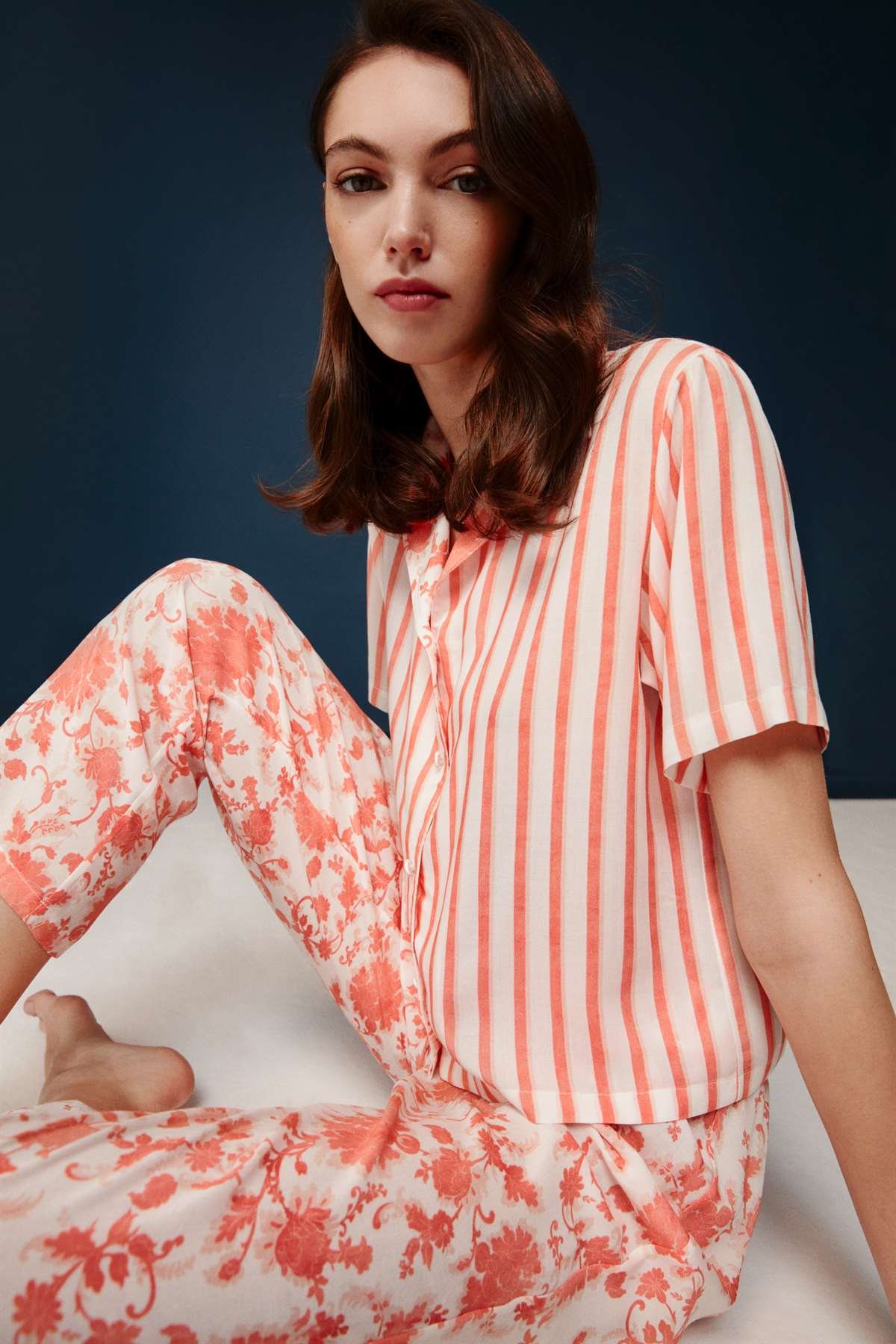 Bonnie&Clyde - Kadın Somon Viskon Pijama Takımı  - B&C.01.30004.23Y 303