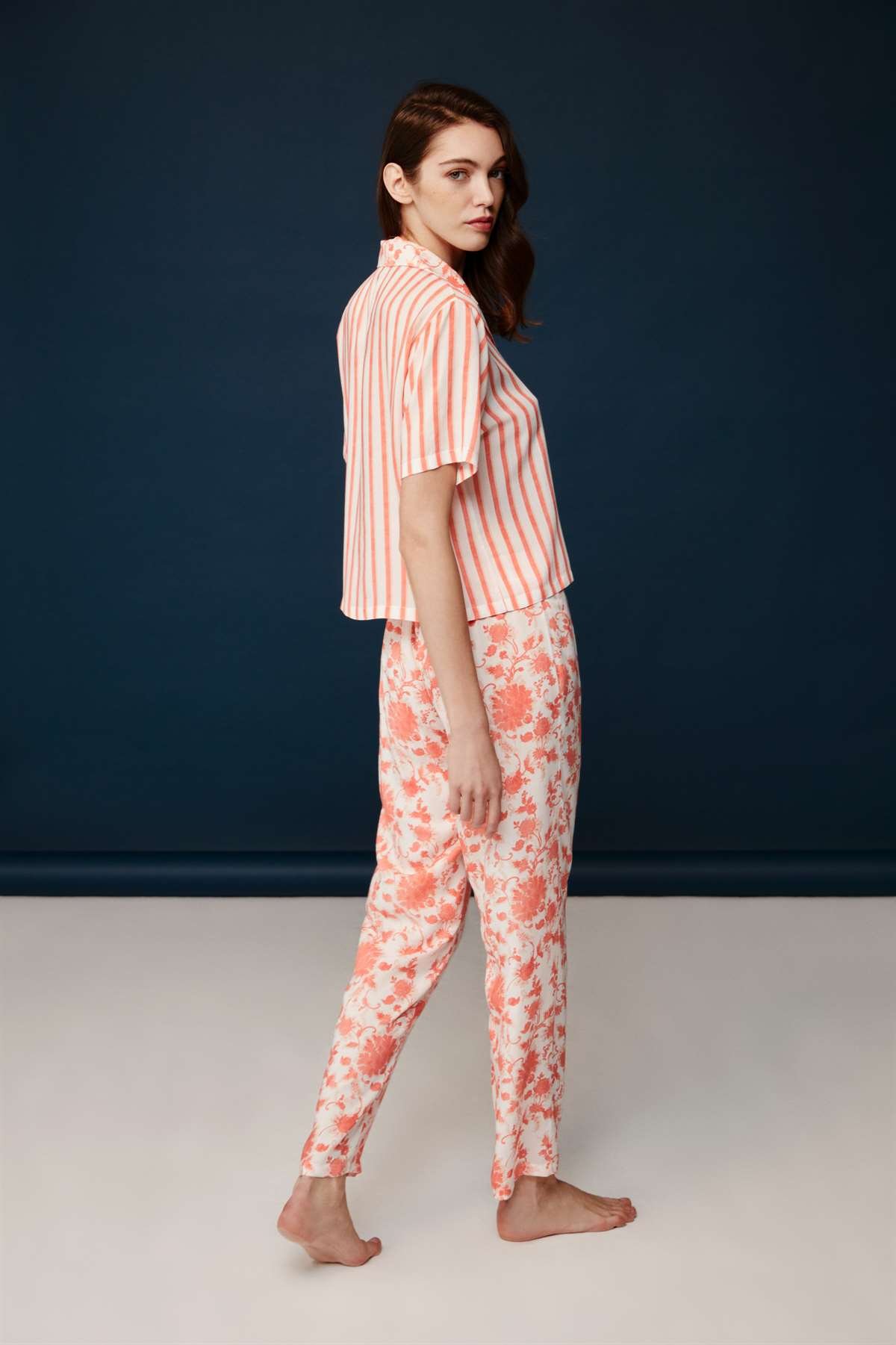 Bonnie&Clyde - Kadın Somon Viskon Pijama Takımı  - B&C.01.30004.23Y 303