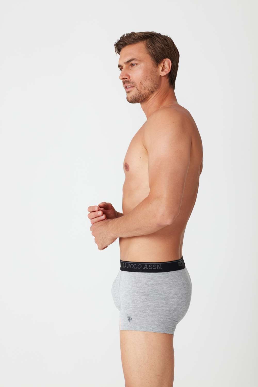 U.S. Polo Assn. Erkek Gri Melanj Tekli Boxer - US.01.82014.INT 321
