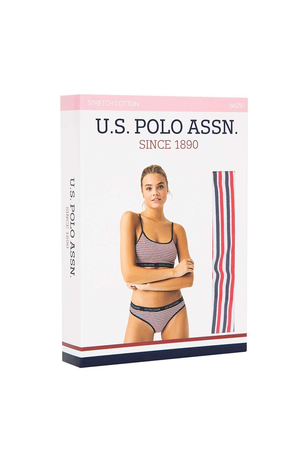 U.S. Polo Assn. Kadın Lacivert - Çizgili Büstiyer Slip Takım - US.01.66250 240