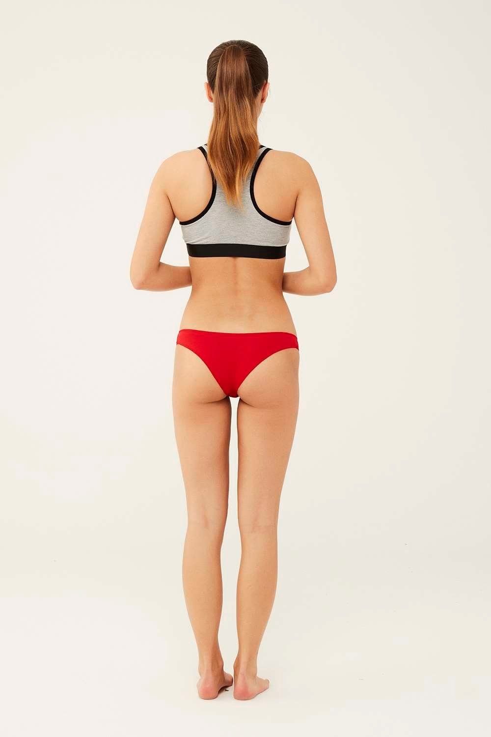 U.S. Polo Assn.Kadın Siyah - Beyaz - Ten - Somon - Kırmızı  5 Li Brazilian Slip - US.01.67007 492