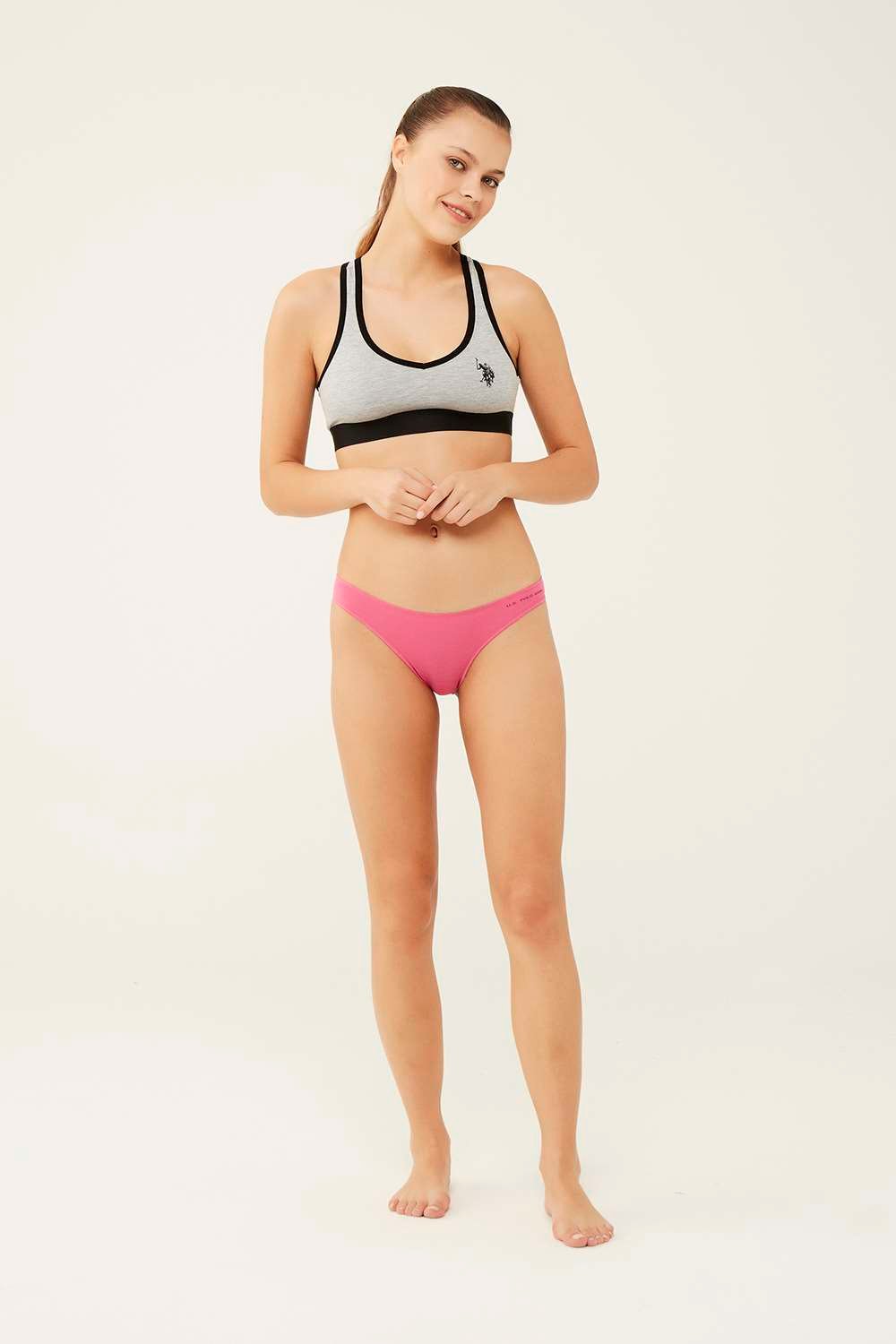 U.S. Polo Assn.Siyah - Beyaz - Ten - Fuşya - Lacivert  5 Li Brazilian Slip - US.01.67007 491