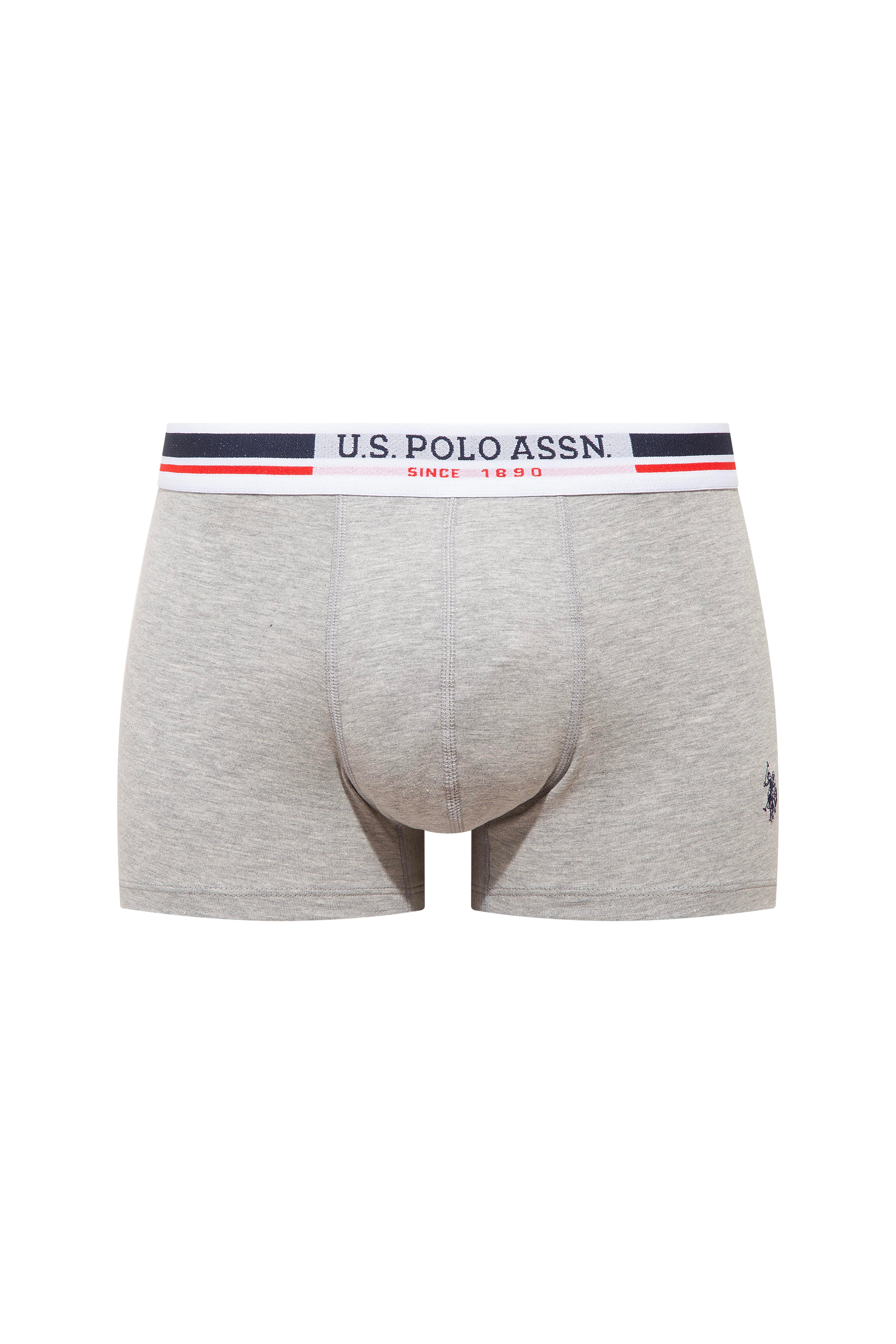 U.S. Polo Assn. 80651 200 Lacivert - Kırmızı - Gri Melanj 3 lü Boxer  - US.01.80651.INT 200 427