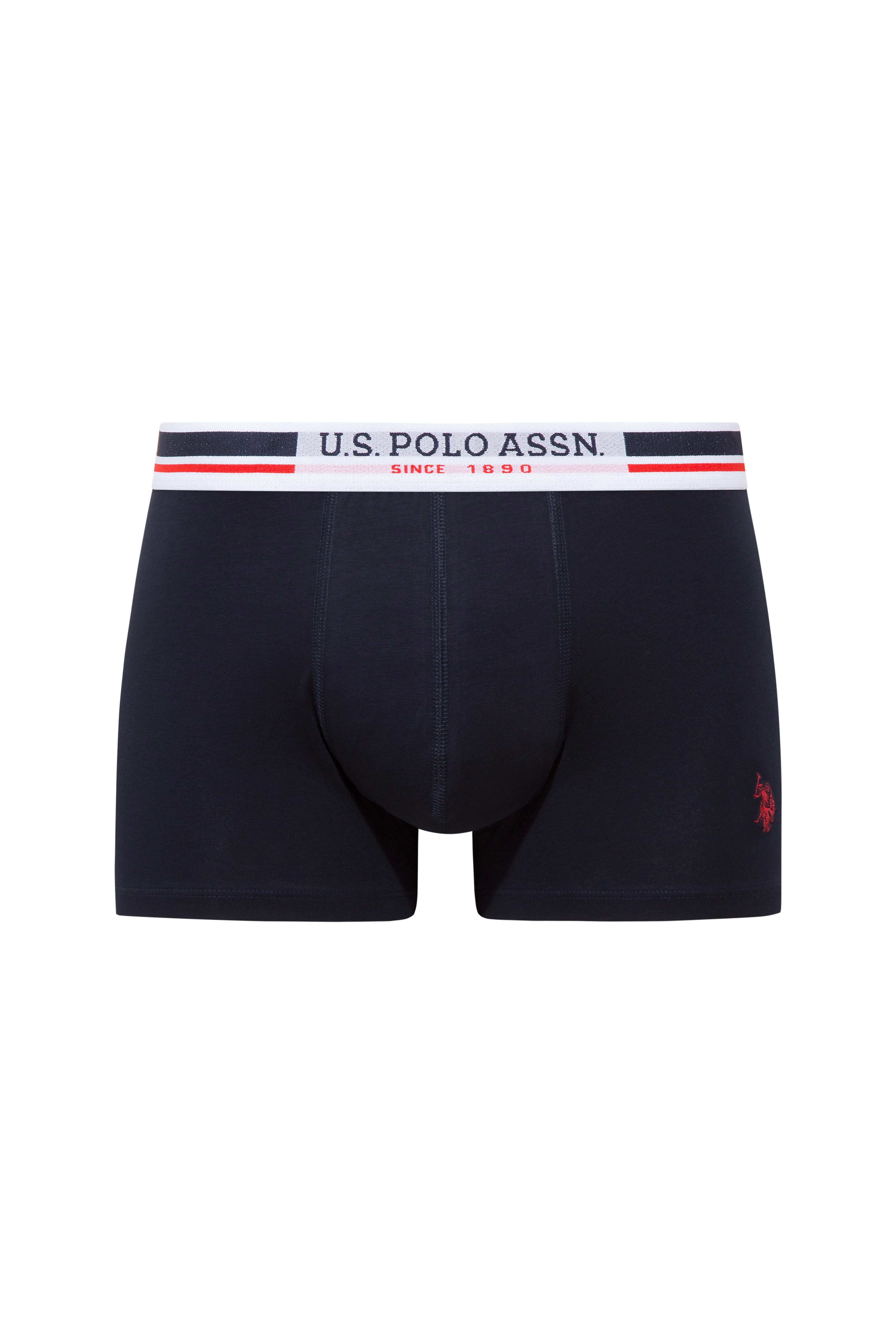 U.S. Polo Assn. 80651 200 Lacivert - Kırmızı - Gri Melanj 3 lü Boxer  - US.01.80651.INT 200 427