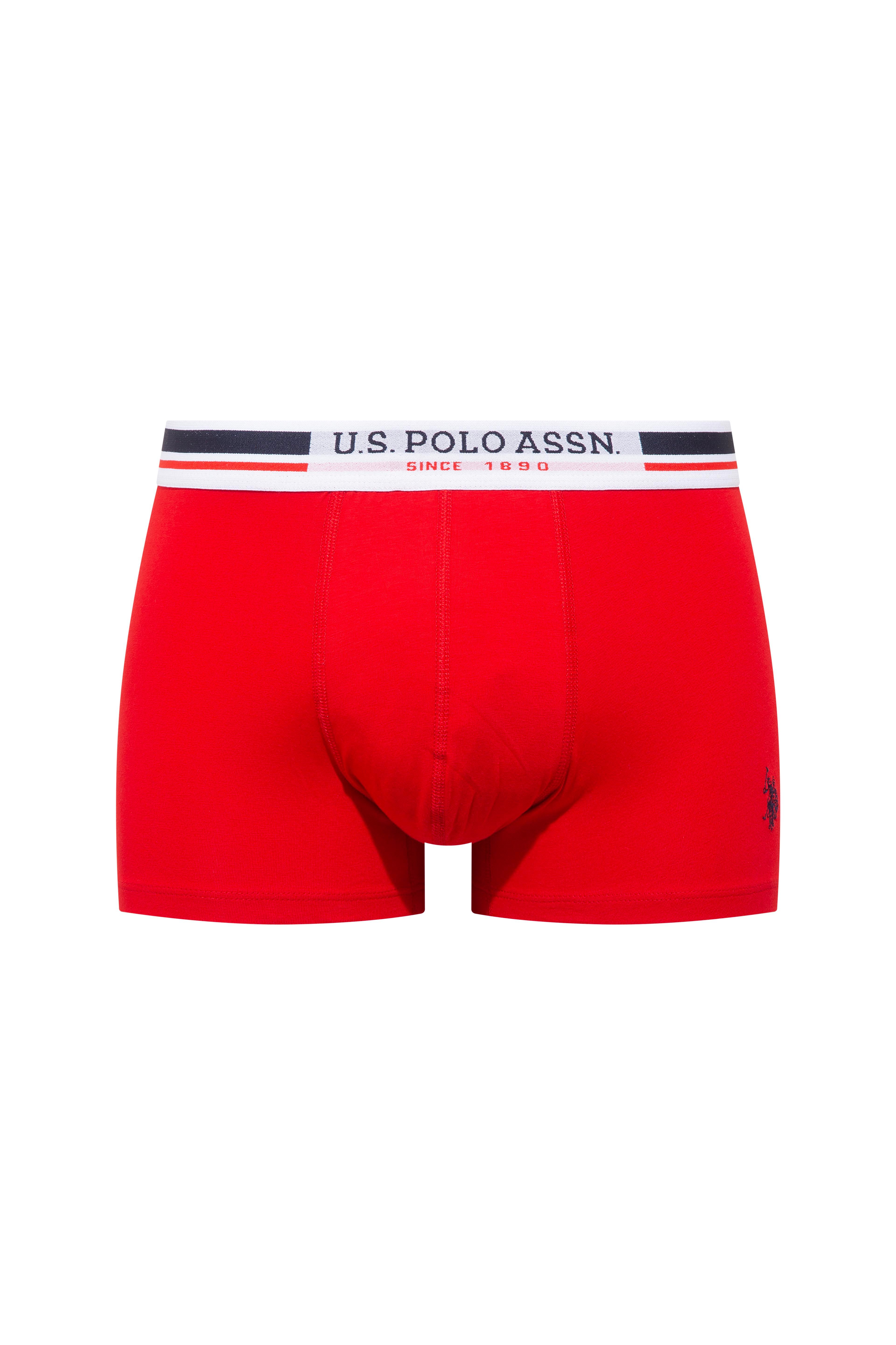 U.S. Polo Assn. 80651 200 Lacivert - Kırmızı - Gri Melanj 3 lü Boxer  - US.01.80651.INT 200 427