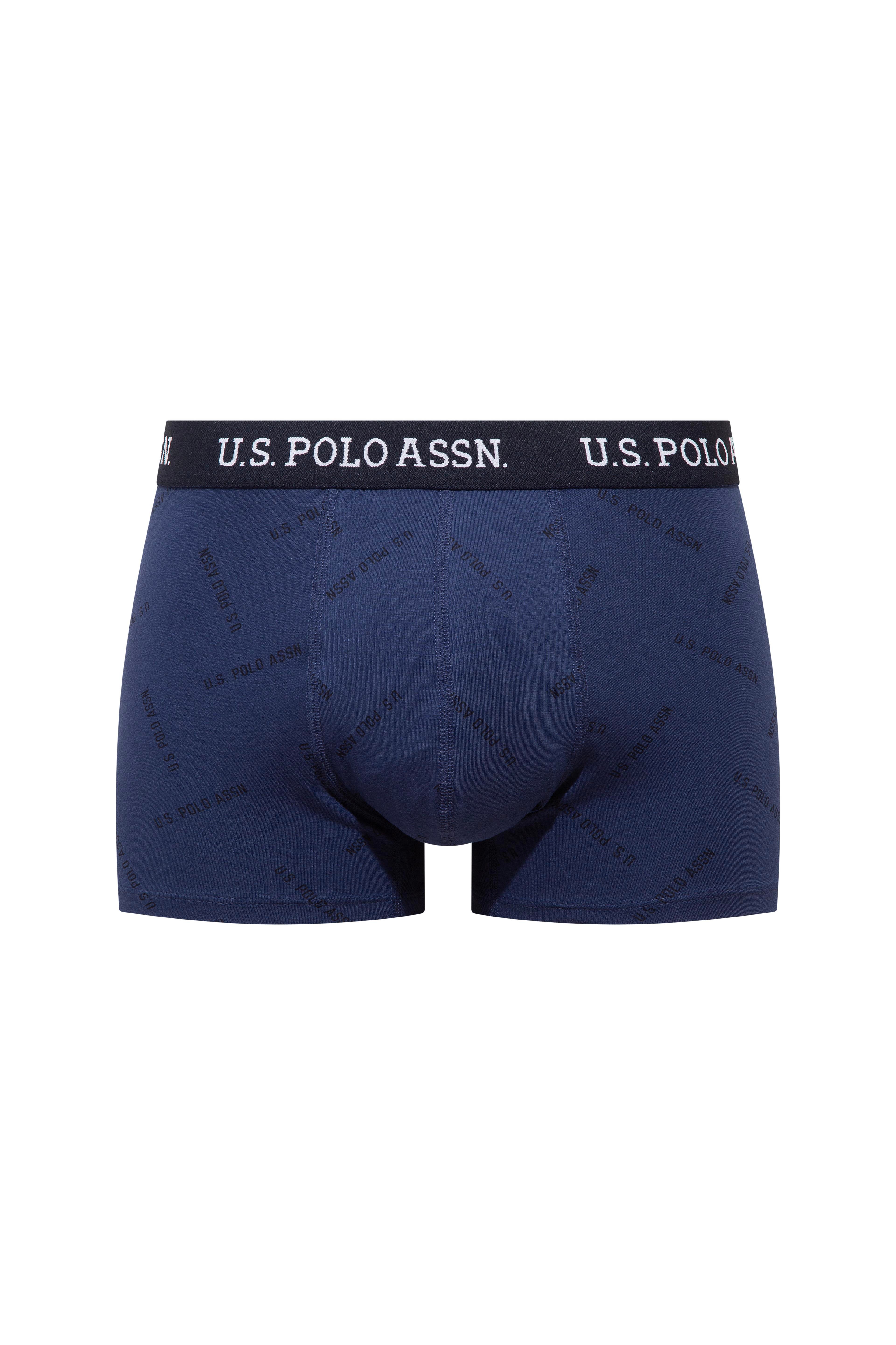 U.S. Polo Assn. 80651 200 Siyah - Lacivert-  Baskılı 3 lü Boxer  - US.01.80651.INT 200 603