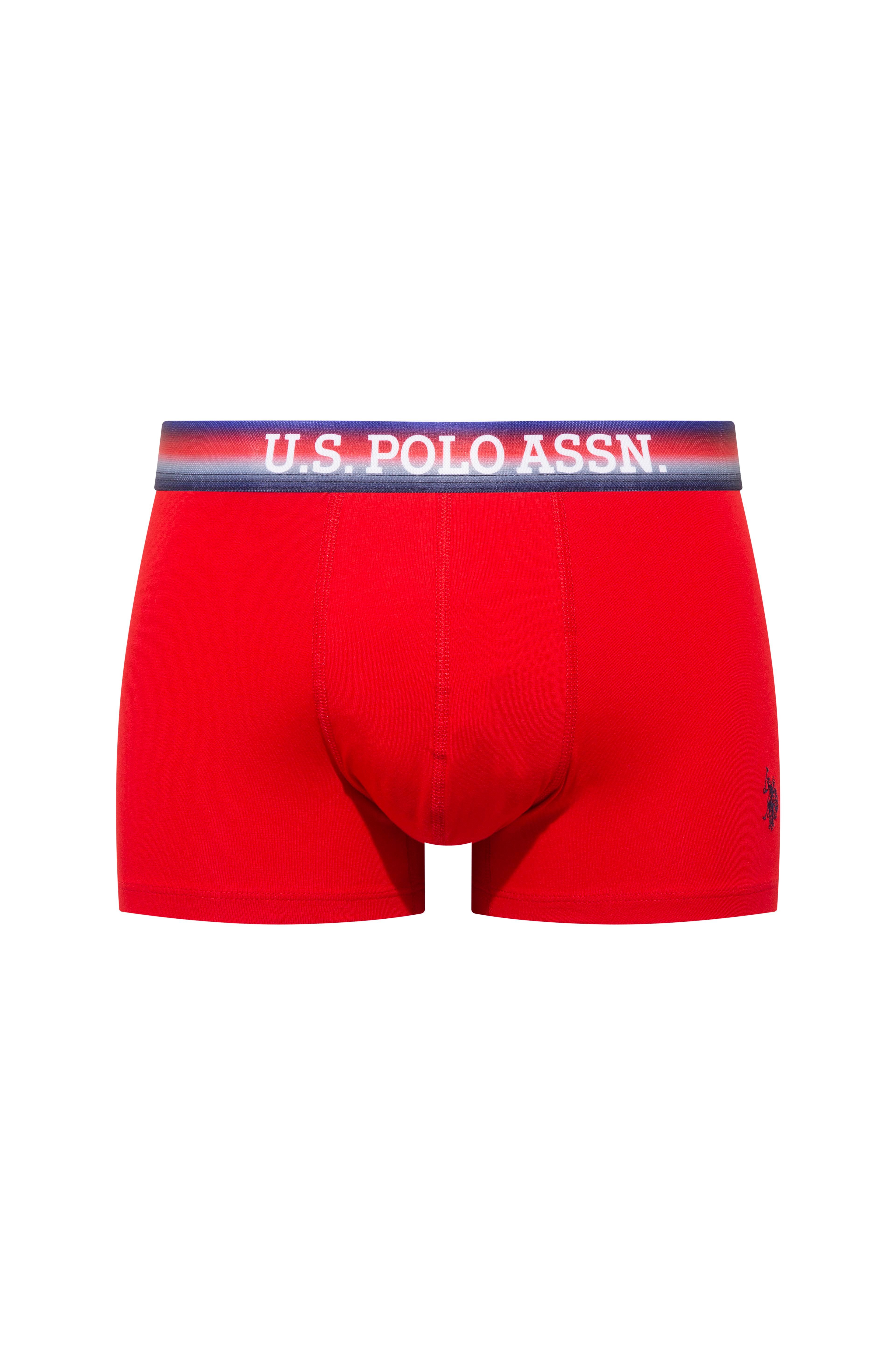 U.S. Polo Assn. 80651 201 Kırmızı - Lacivert - Gri Melanj 3 lü Boxer  - US.01.80651.INT 201 427