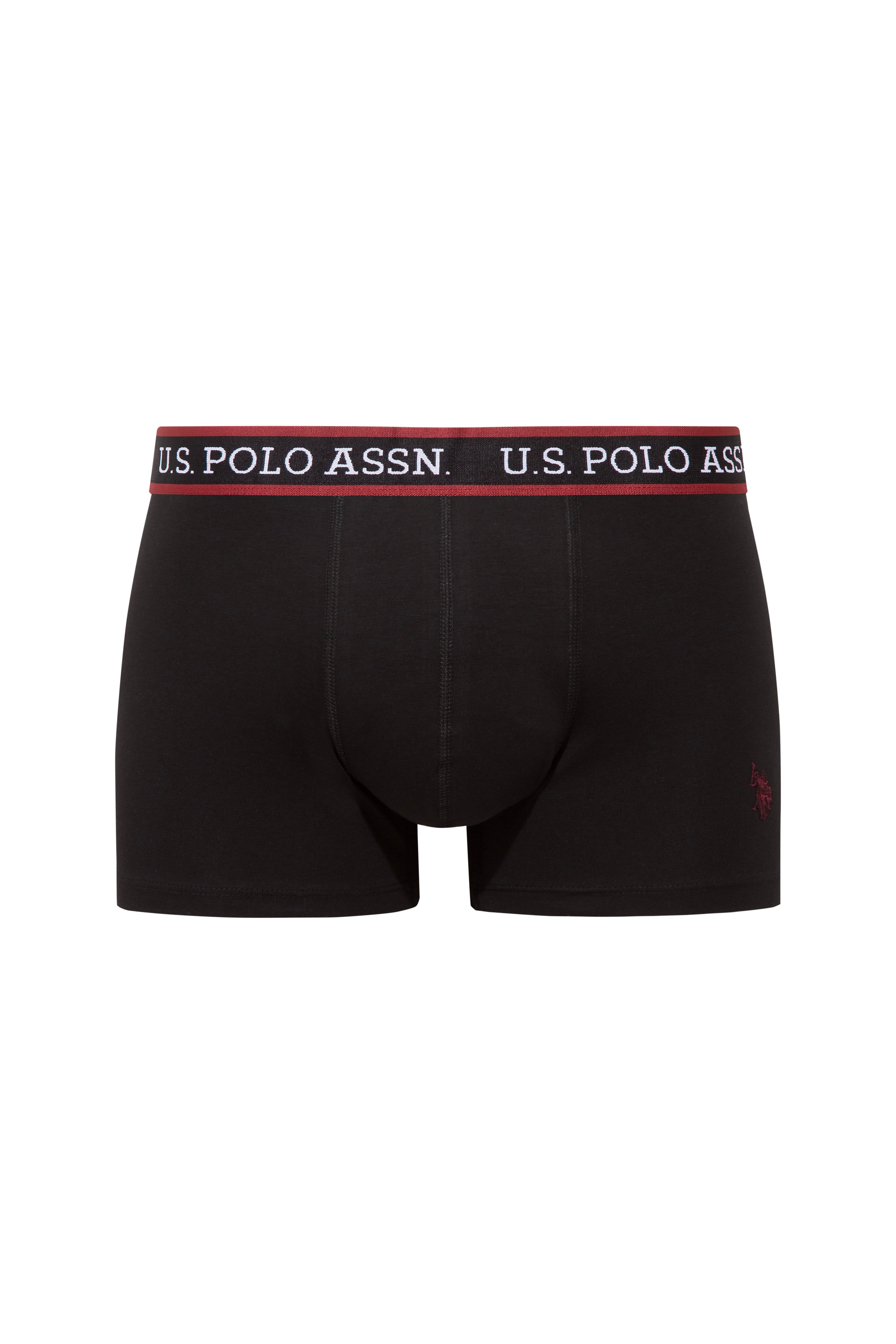 U.S. Polo Assn. 80651 Bordo - Antrasit Melanj - Siyah  3 lü Boxer  - US.01.80651.INT 528