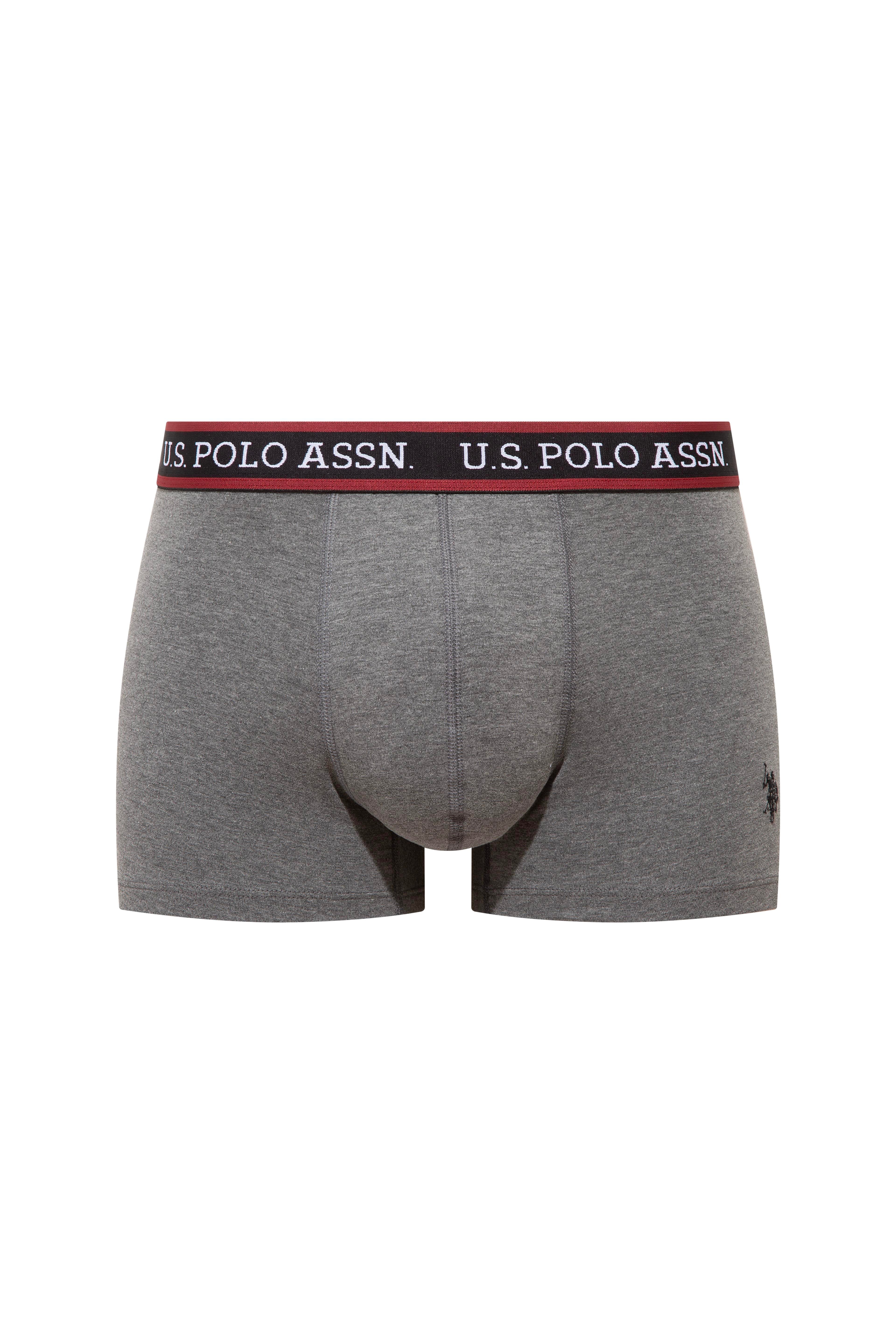 U.S. Polo Assn. 80651 Bordo - Antrasit Melanj - Siyah  3 lü Boxer  - US.01.80651.INT 528