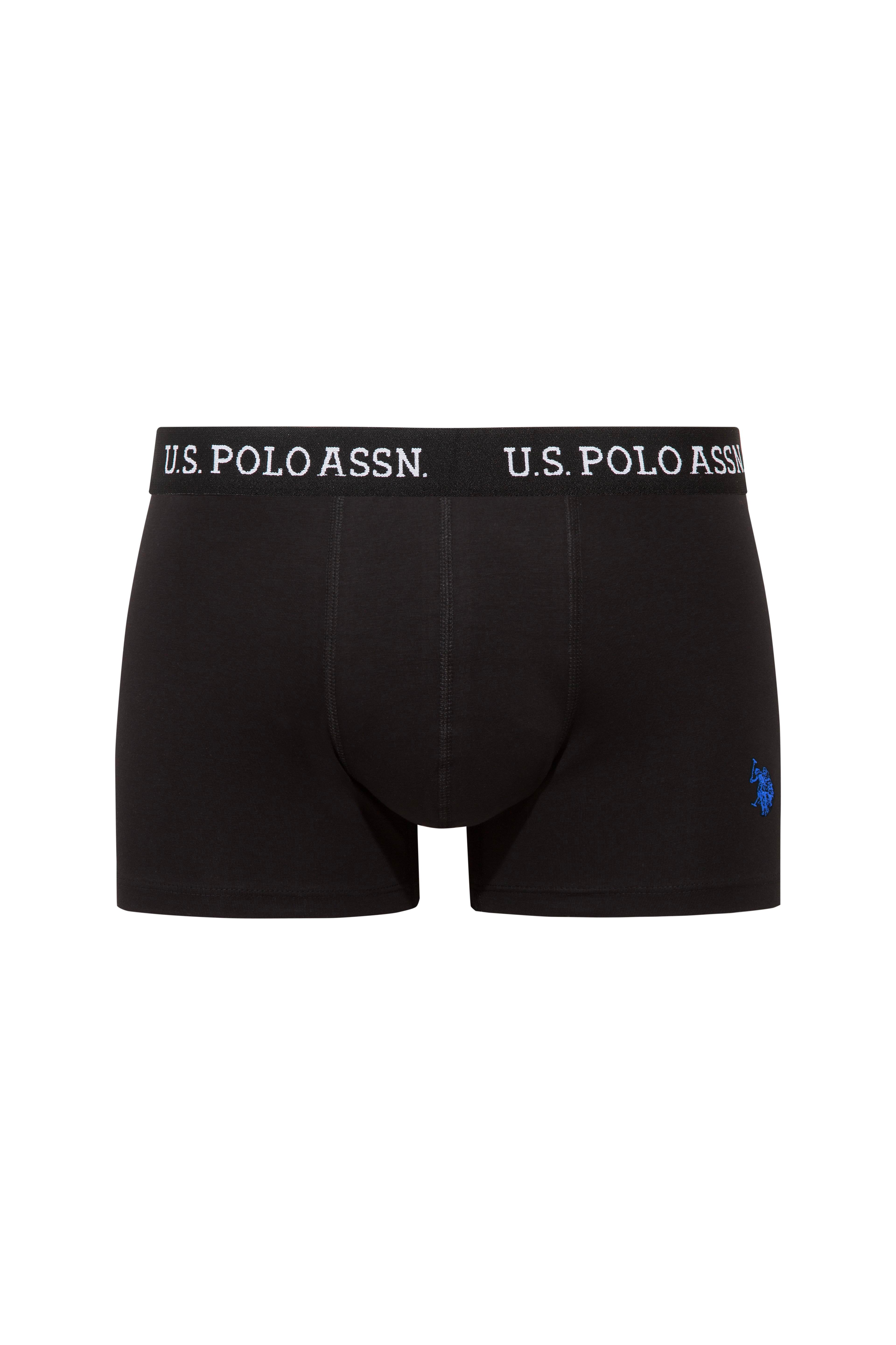 U.S. Polo Assn. 80651 Gri Melanj - Saks - Siyah  3 lü Boxer  - US.01.80651.INT 604