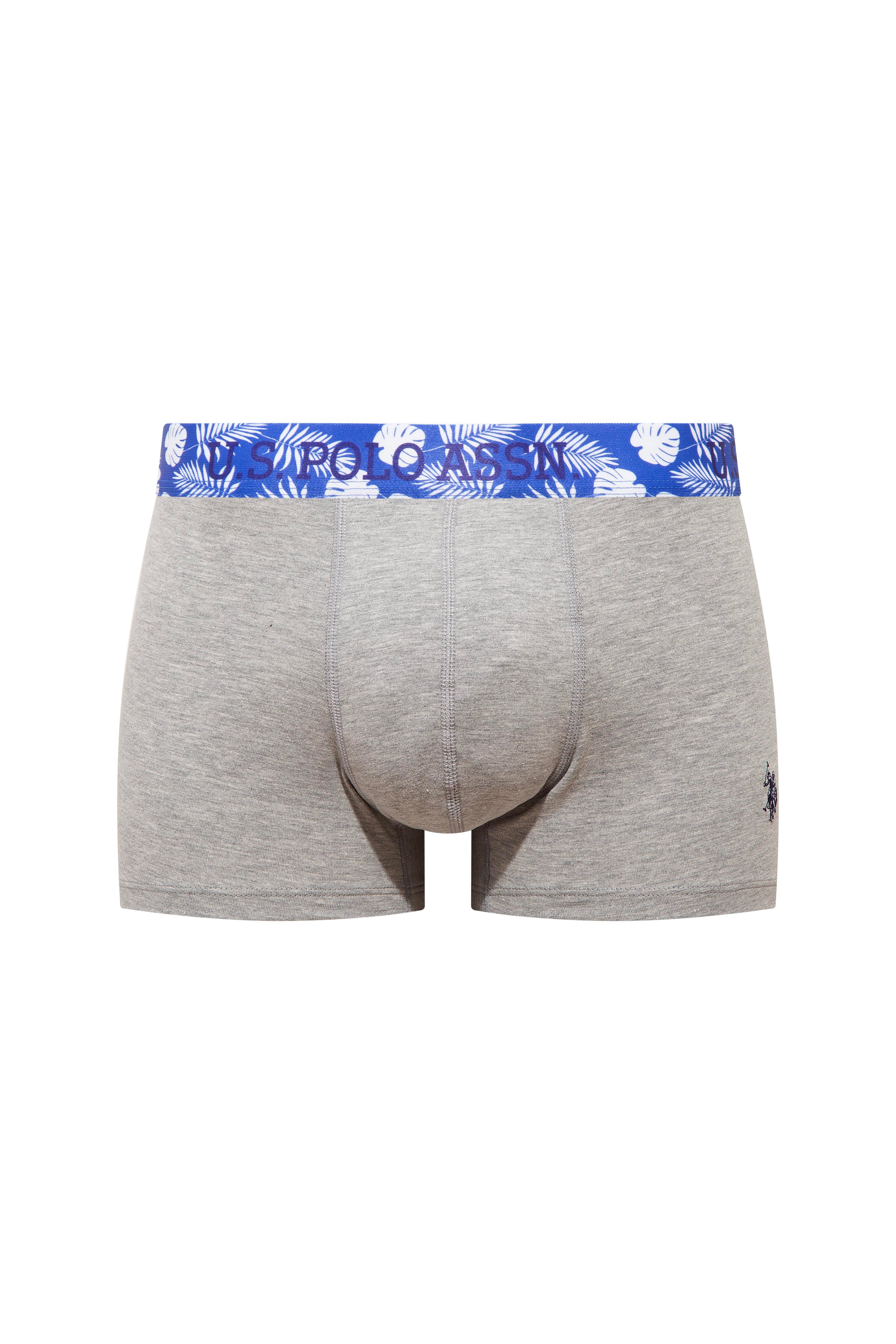 U.S. Polo Assn. 80651 Gri Melanj - Saks - Siyah  3 lü Boxer  - US.01.80651.INT 604