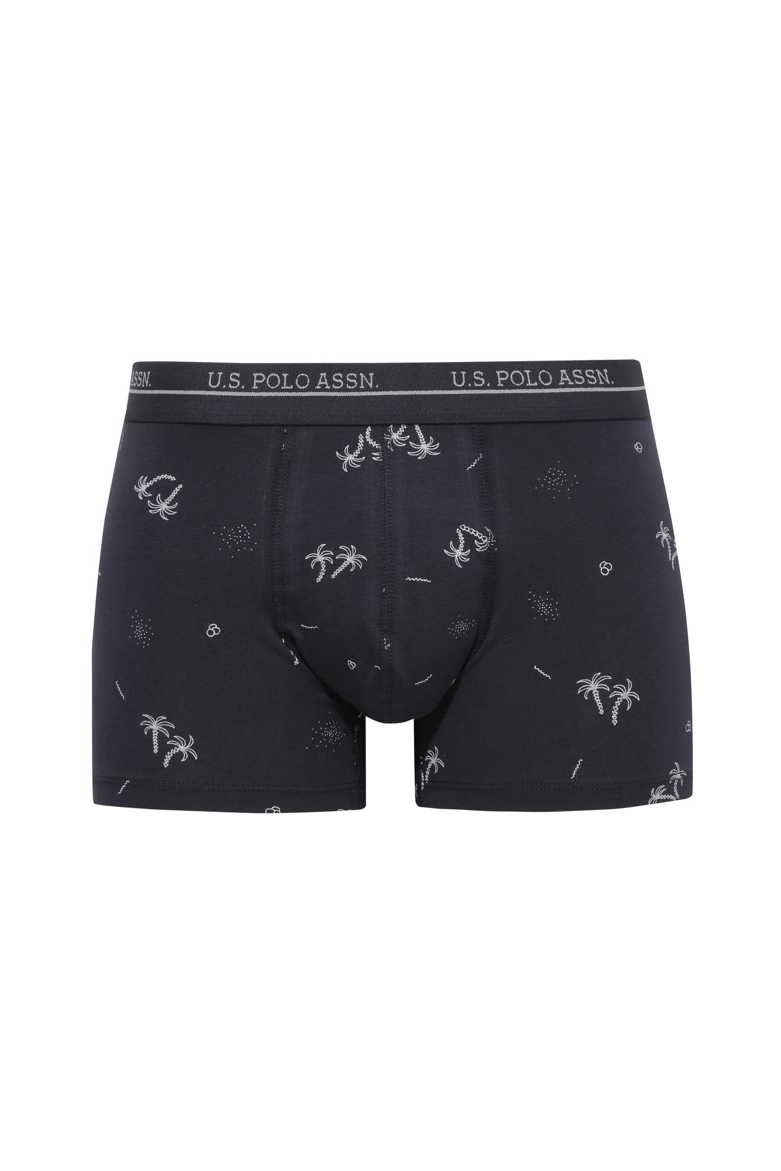 U.S. Polo Assn.  Erkek 200 Lacivert-Antrasit Melanj - Lacivert 3 lü Boxer  - US.01.80536.INT 206