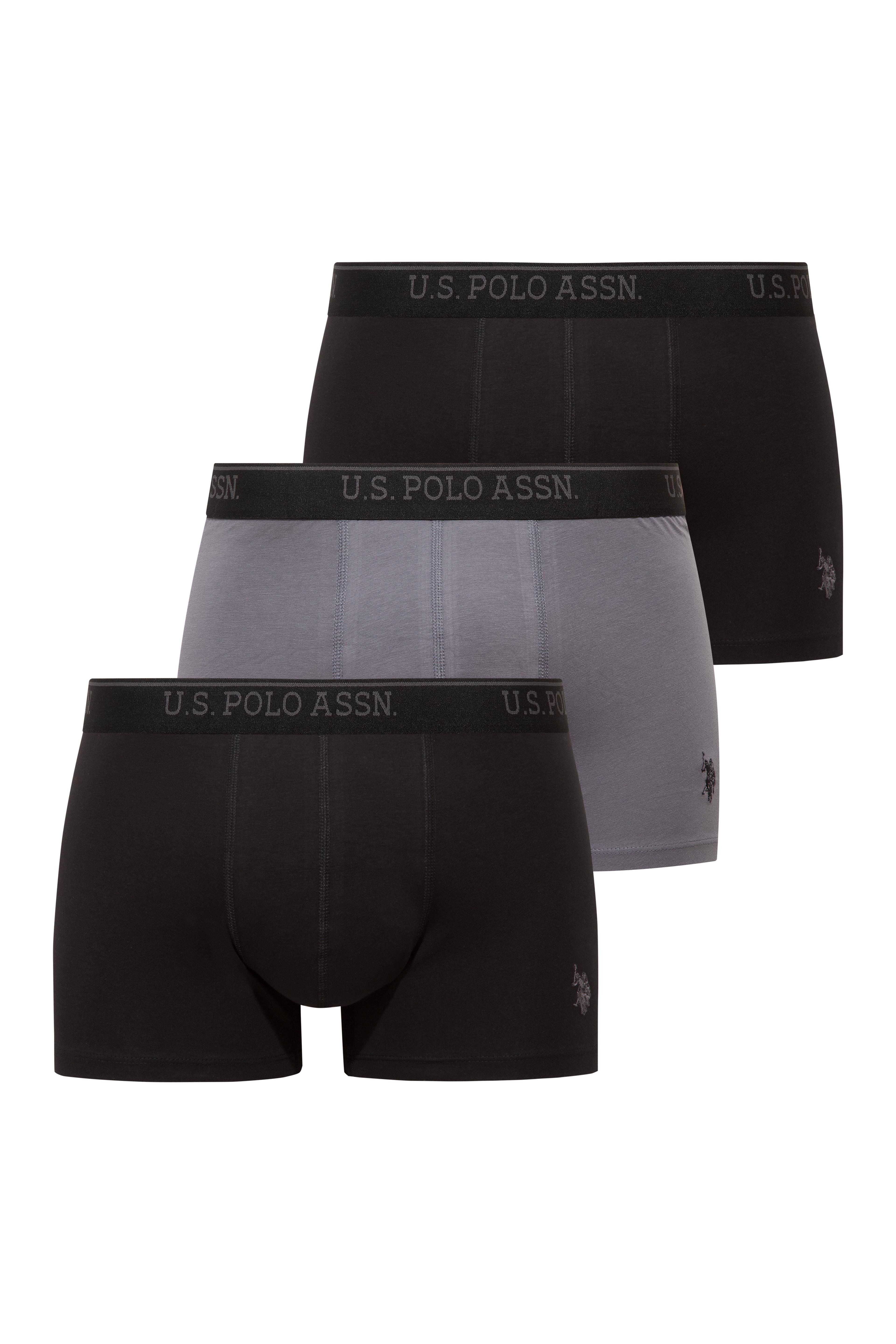 U.S. Polo Assn.  Erkek 201 Siyah-Antrasit Melanj - Siyah 3 lü Boxer  - US.01.80536.INT 207