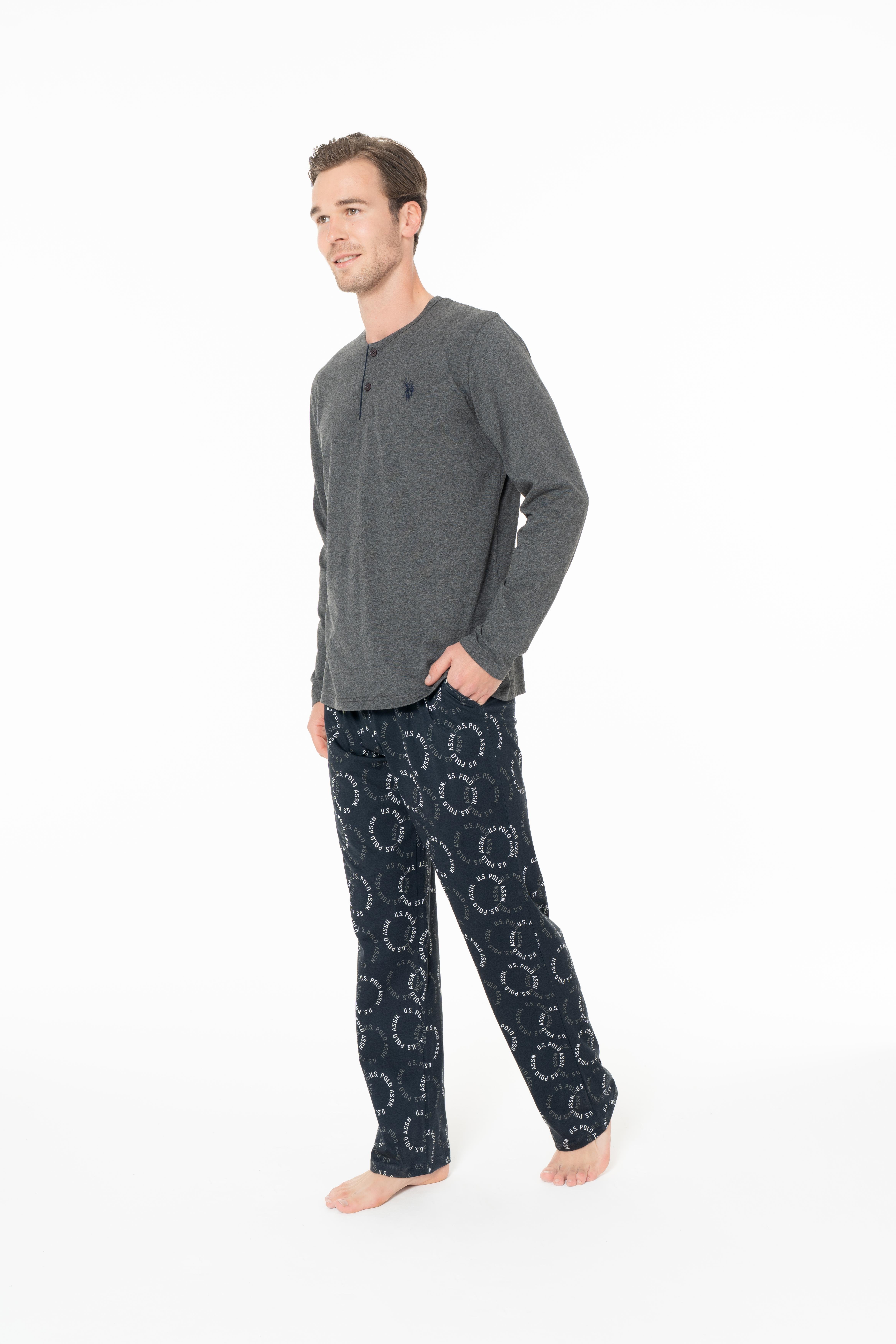U.S. Polo Assn. Erkek Antrasit Melanj Pijama Takım  - US.01.18971.26K 101