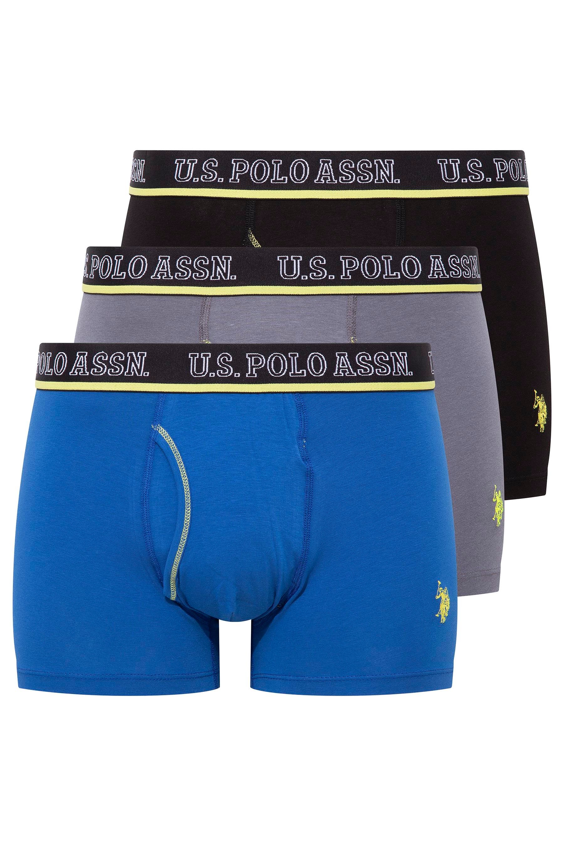 U.S. POLO ASSN. Erkek Antrasit-Saks-Siyah 3 lü Boxer  - US.01.80508 561