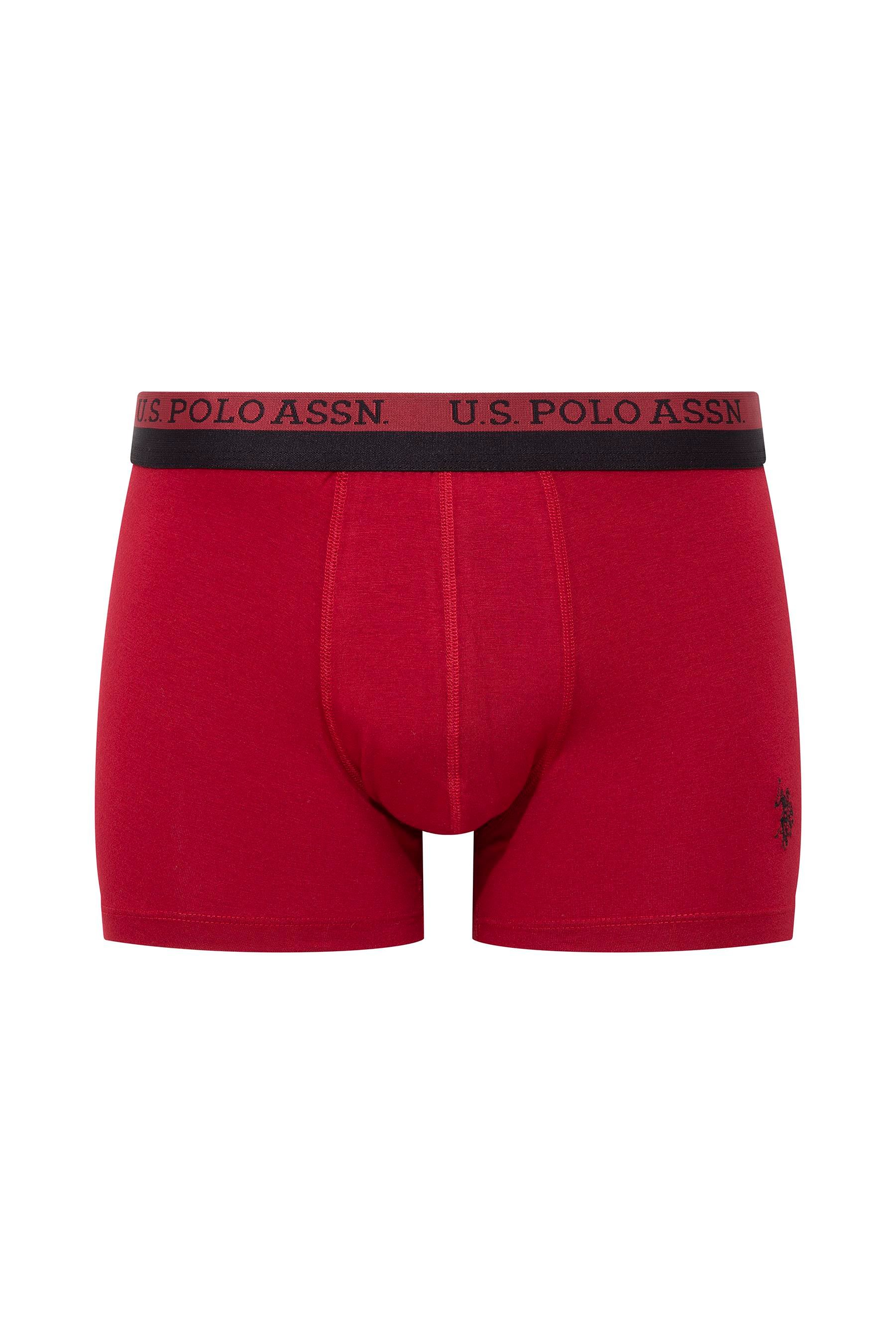 U.S. POLO ASSN. Erkek Baskılı-Bordo-Siyah 3 lü Boxer  - US.01.80522 560
