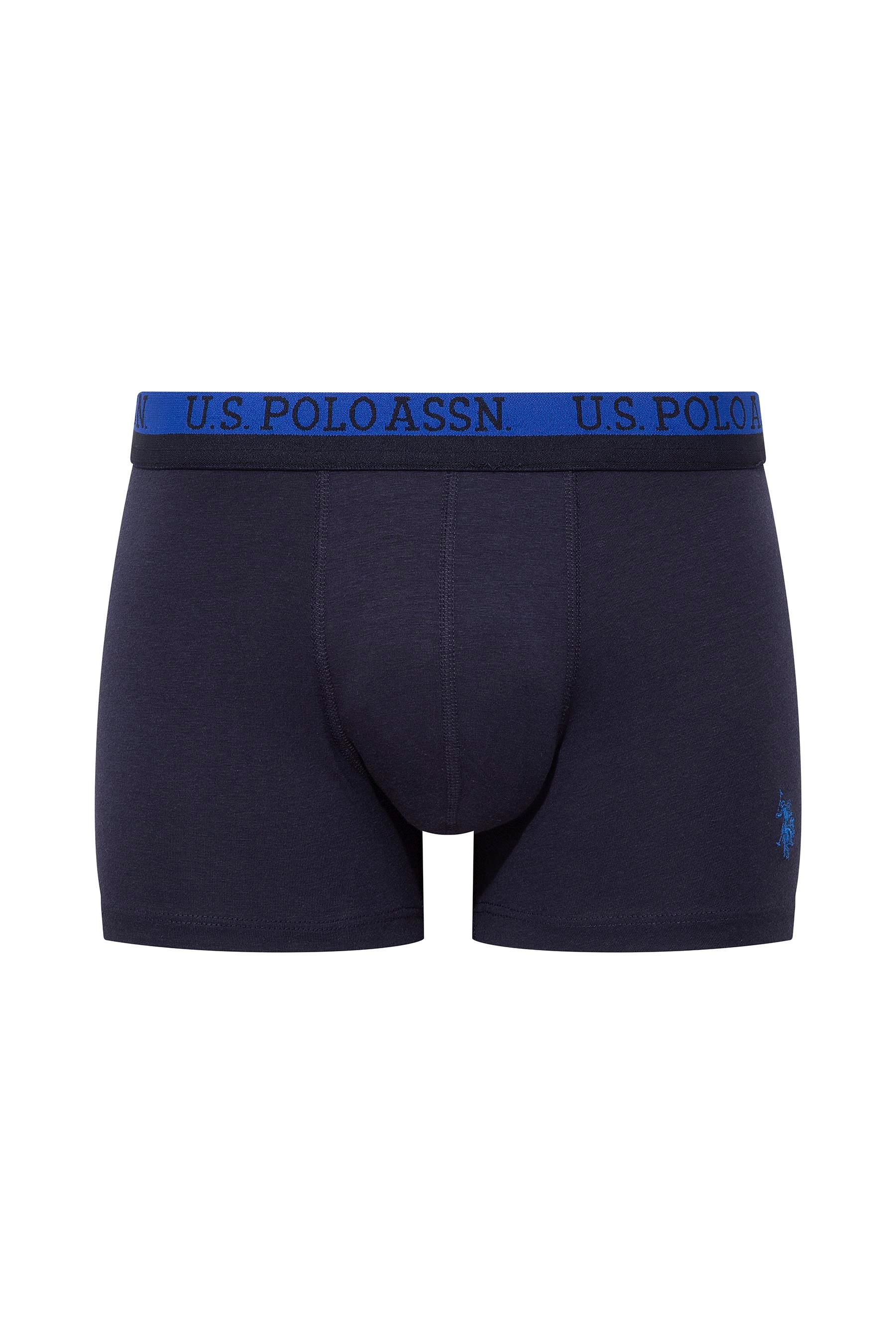 U.S. POLO ASSN. Erkek Baskılı-Lacivert-Saks 3 lü Boxer  - US.01.80522 555
