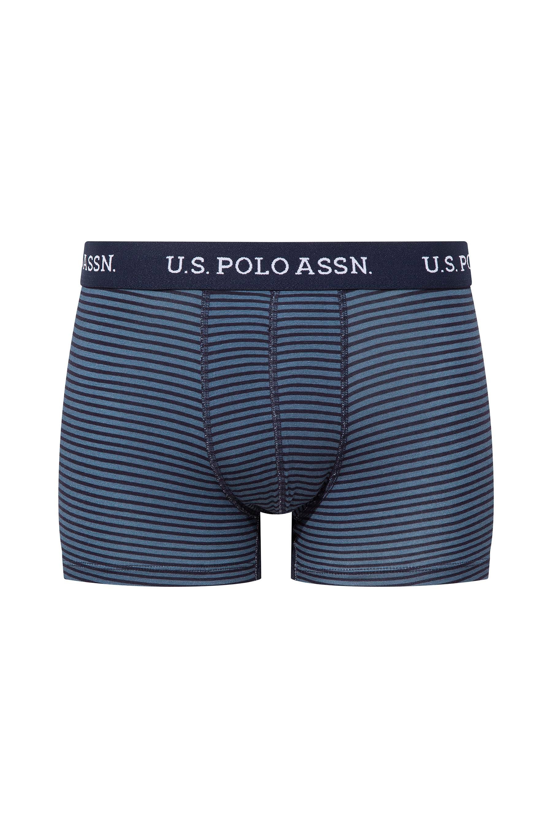 U.S. POLO ASSN. Erkek Baskılı-Lacivert-İndigo 3 lü Boxer  - US.01.80515 557