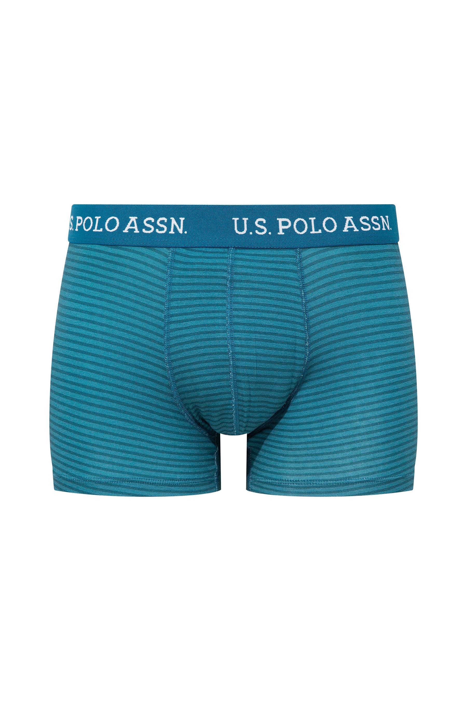 U.S. POLO ASSN. Erkek Baskılı-Lacivert-Yeşil 3 lü Boxer  - US.01.80515 558