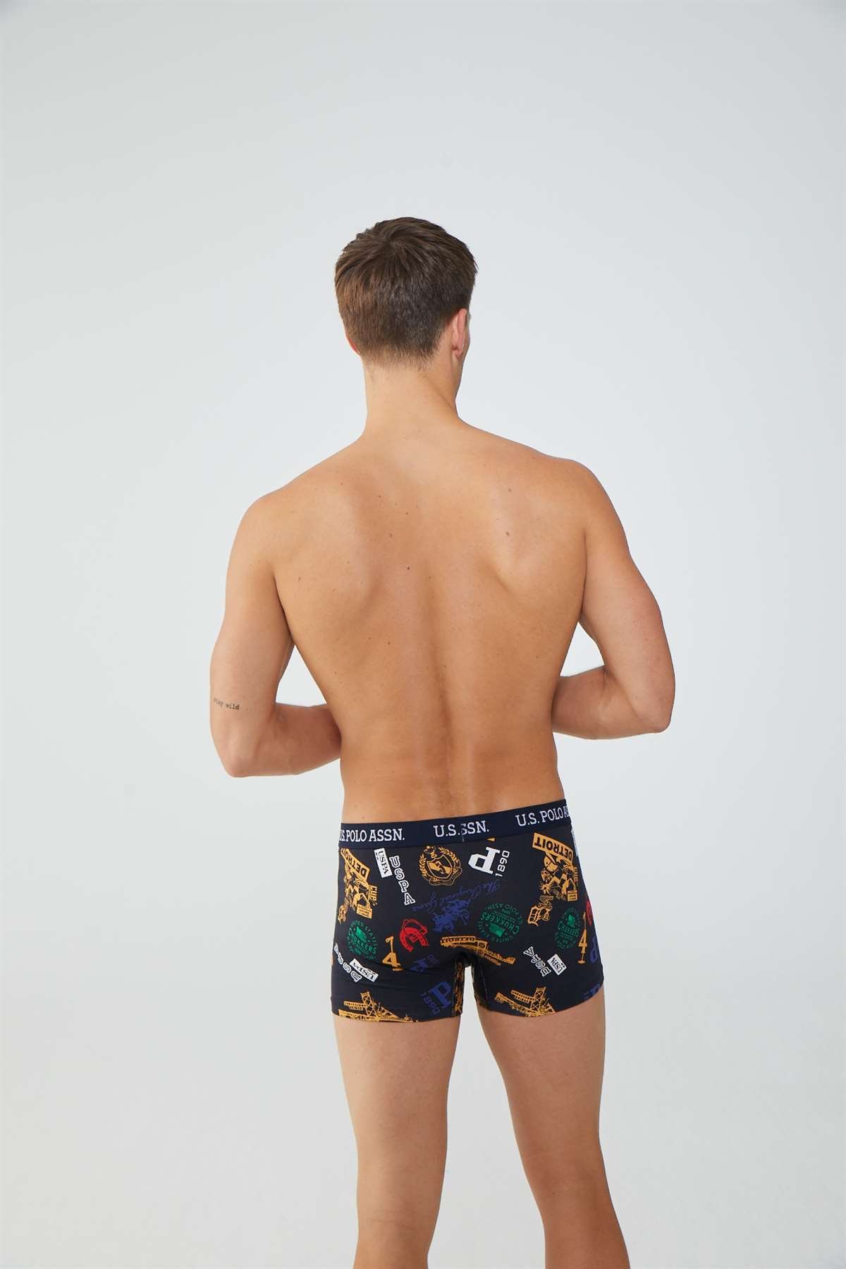 U.S. Polo Assn. Erkek Baskılı-Lacivert 2'li Boxer - US.01.80476