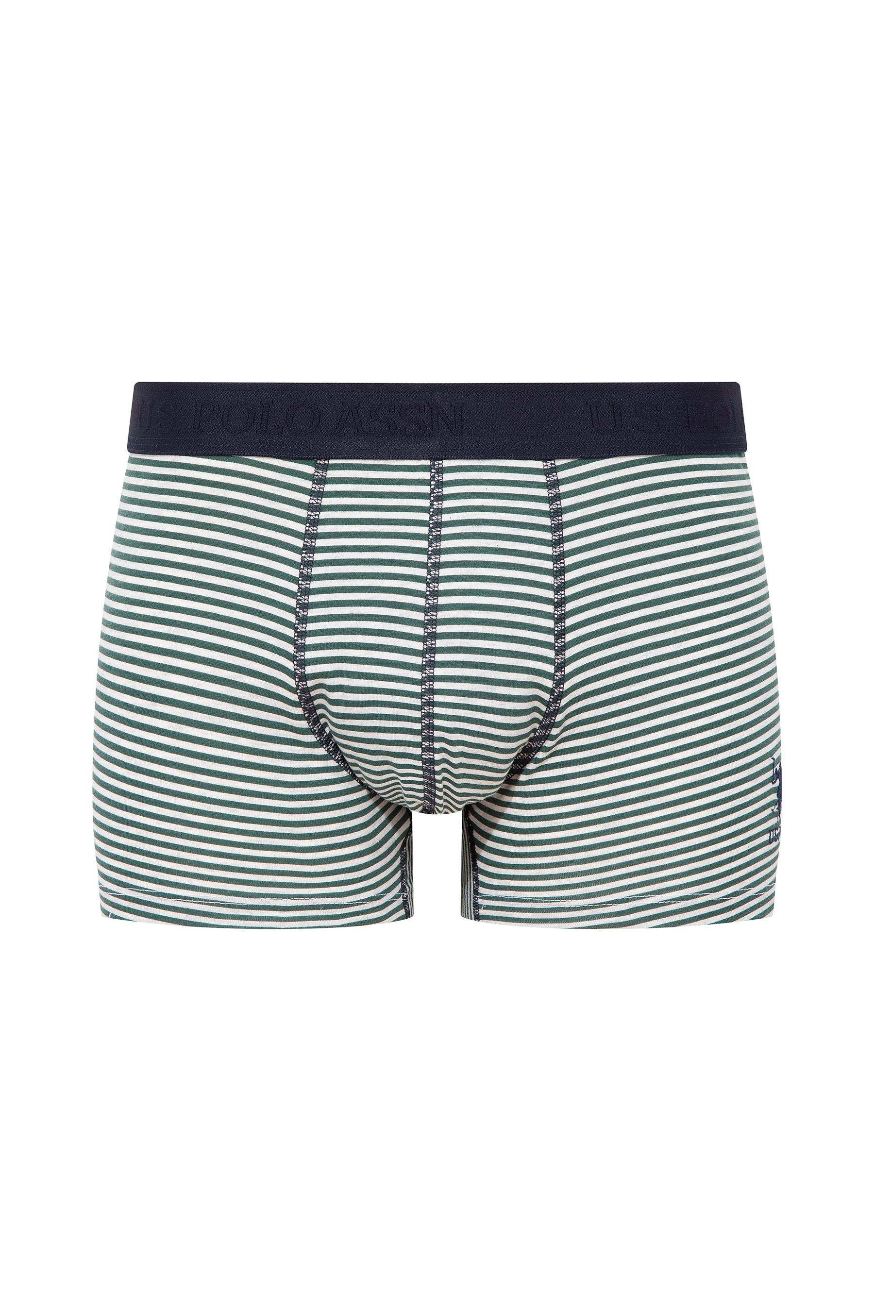 U.S. POLO ASSN. Erkek Baskılı-Lacivert-Yeşil 3 lü Boxer  - US.01.80504 558