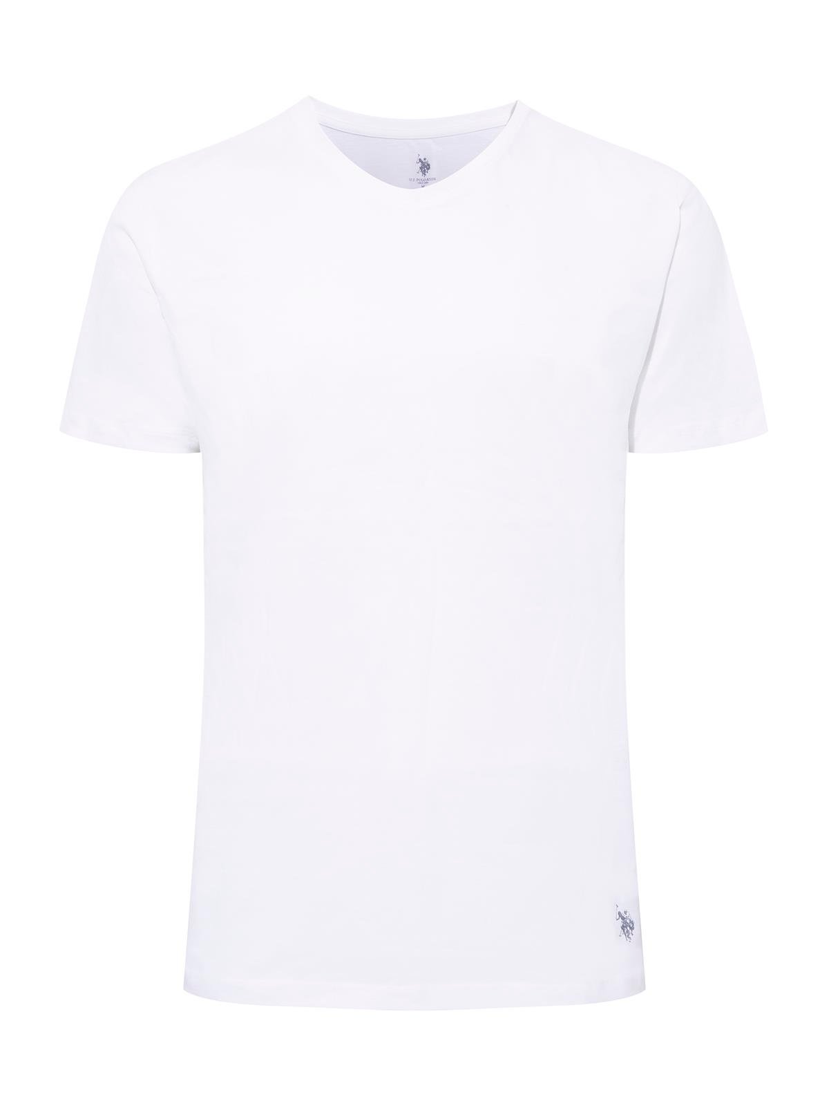 U.S. Polo Assn. Erkek Beyaz 2 li Yuvarlak Yaka T-shırt  - US.01.90002 120