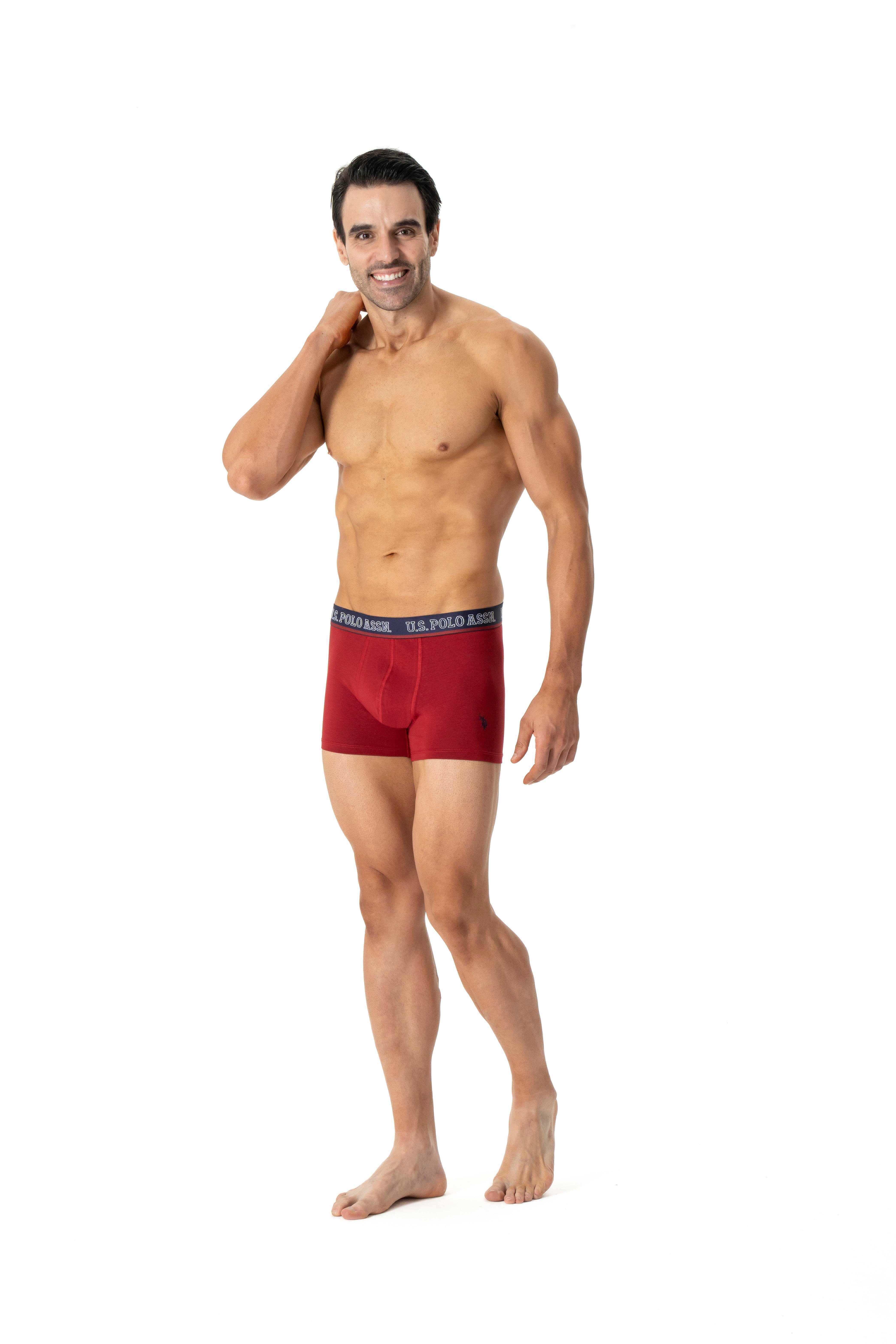 U.S. POLO ASSN. Erkek Bordo-Lacivert-Baskılı 3 lü Boxer  - US.01.80516 511
