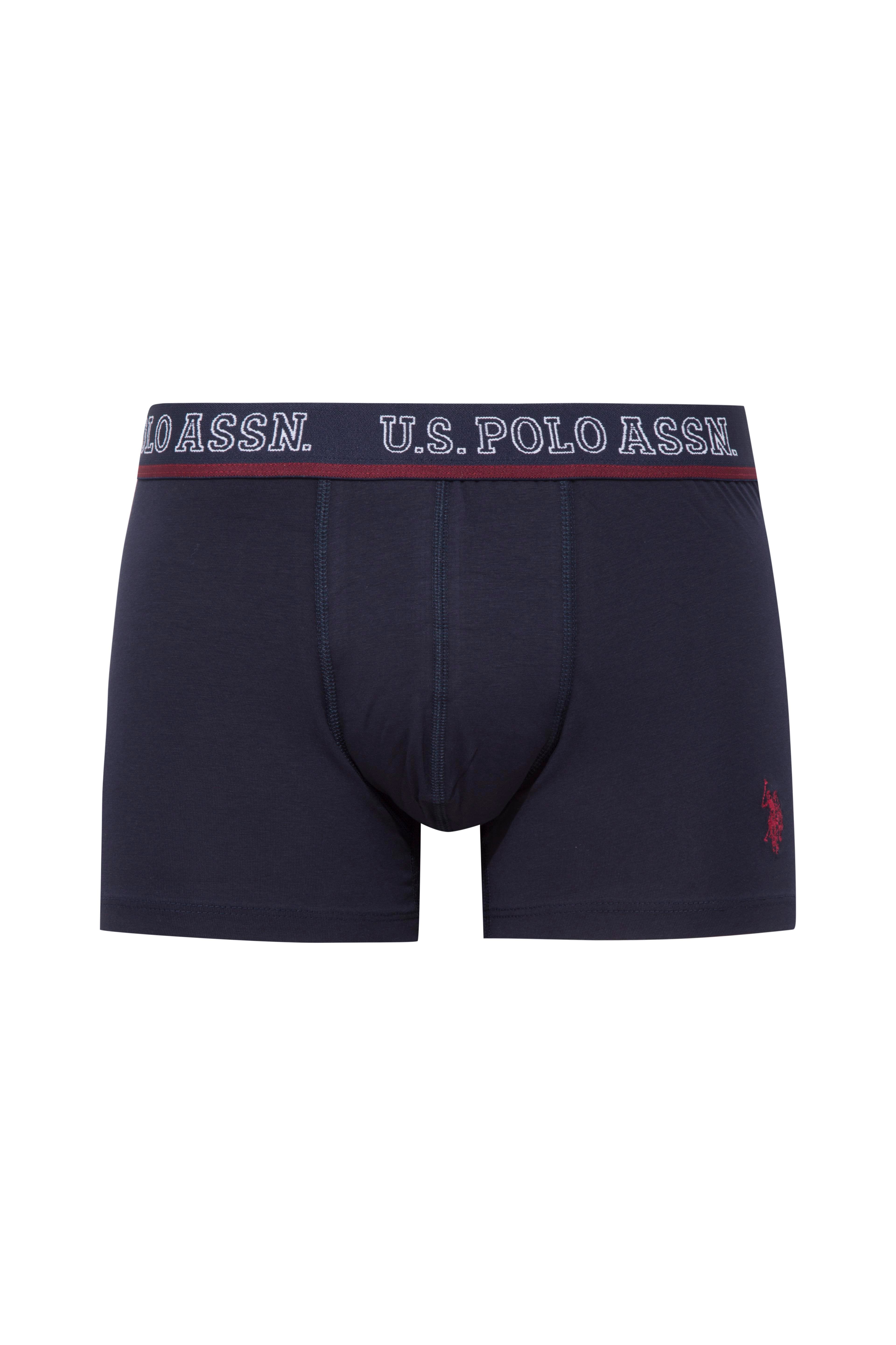 U.S. POLO ASSN. Erkek Bordo-Lacivert-Baskılı 3 lü Boxer  - US.01.80516 511