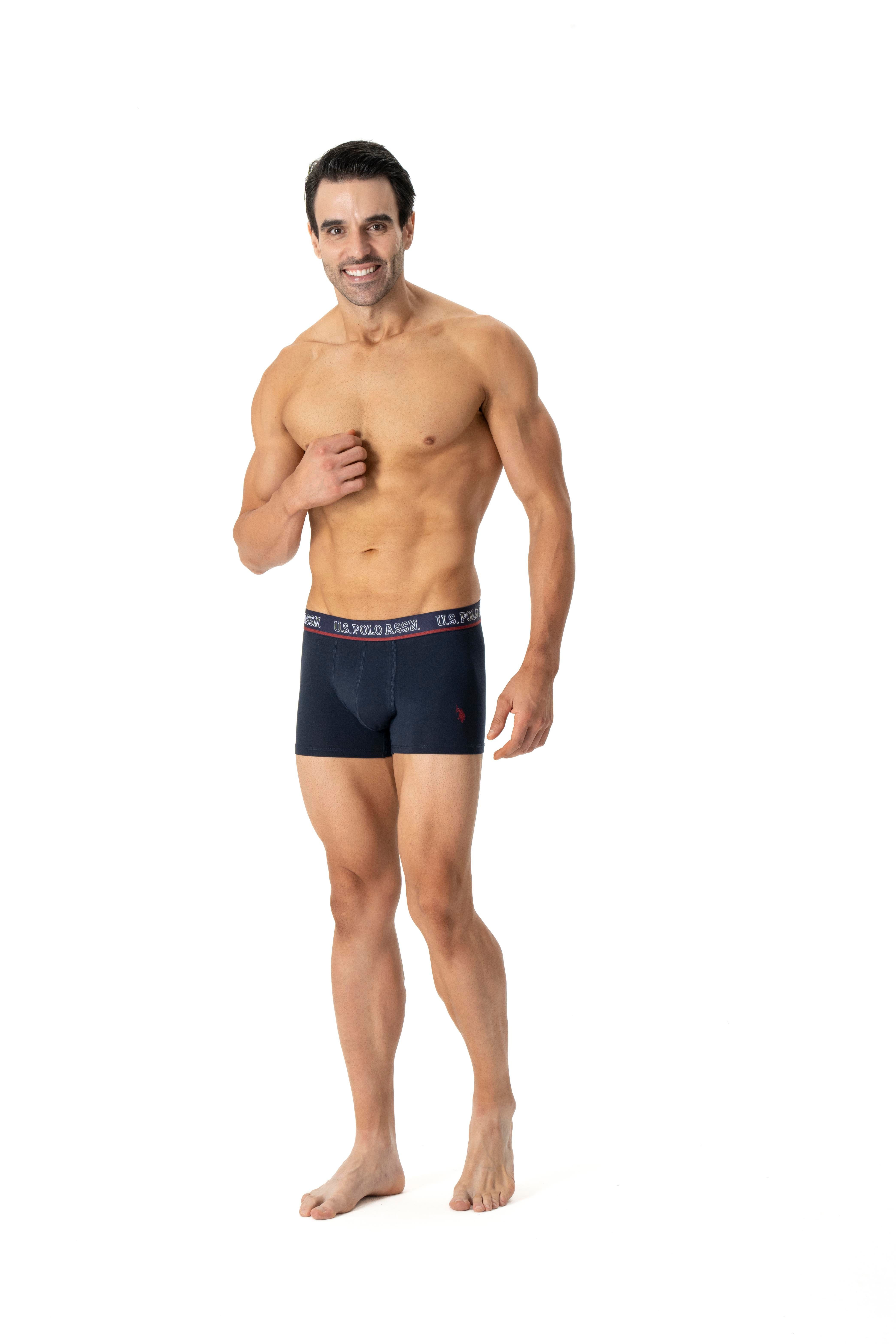 U.S. POLO ASSN. Erkek Bordo-Lacivert-Baskılı 3 lü Boxer  - US.01.80516 511