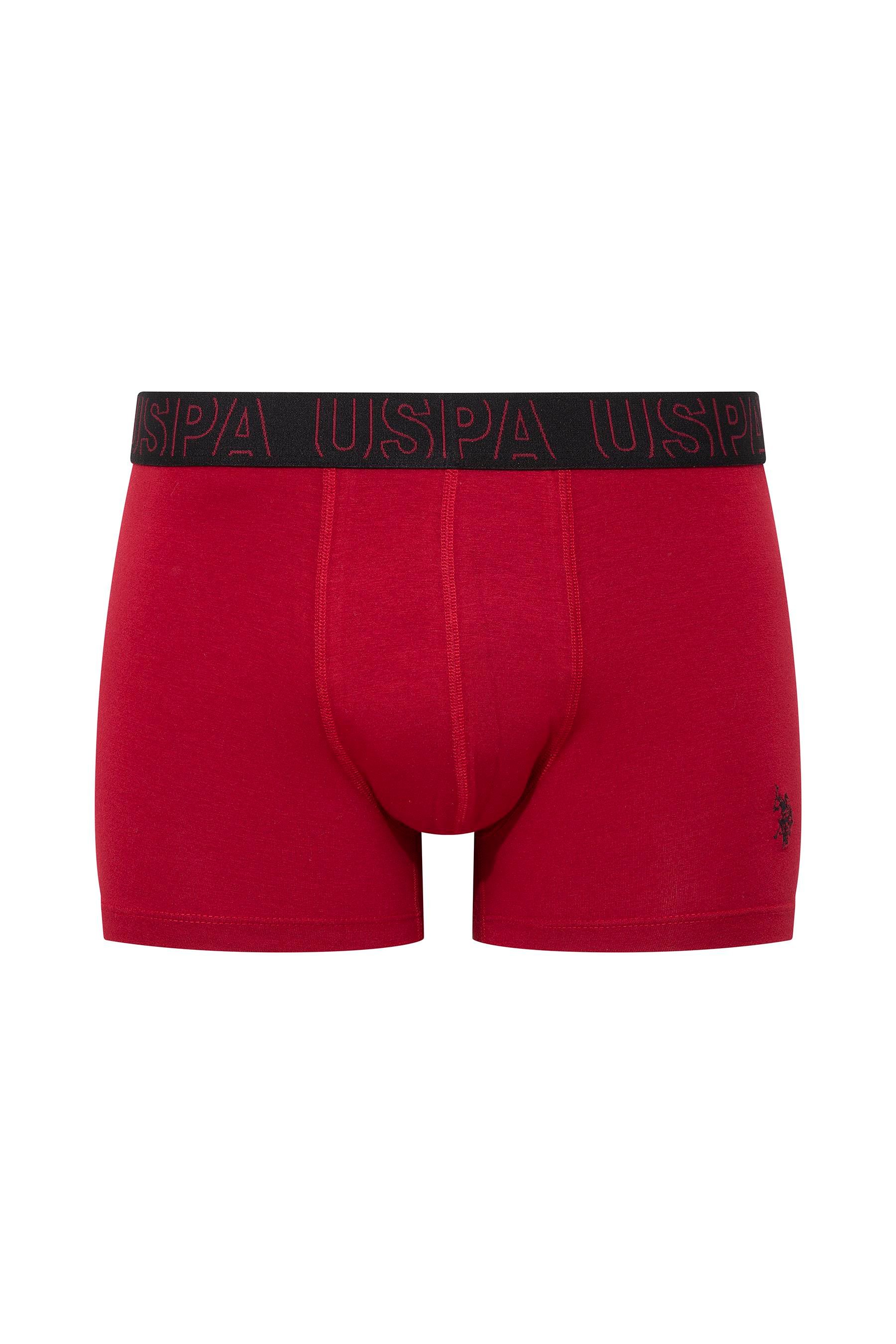 U.S. POLO ASSN. Erkek Bordo-Lacivert-Siyah 3 lü Boxer  - US.01.80518 517